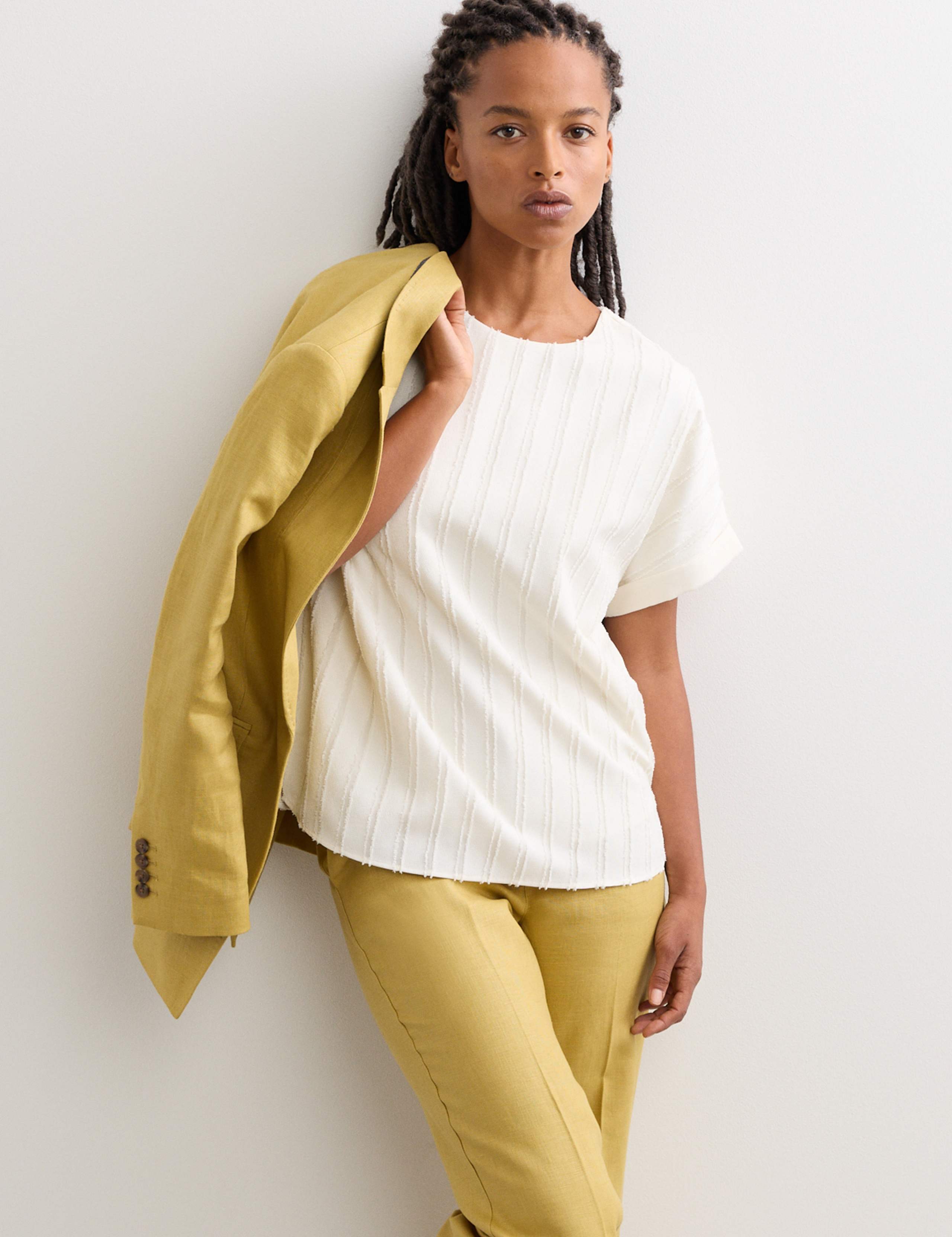 Pure Linen Tailored Straight Leg Trousers 1 of 6