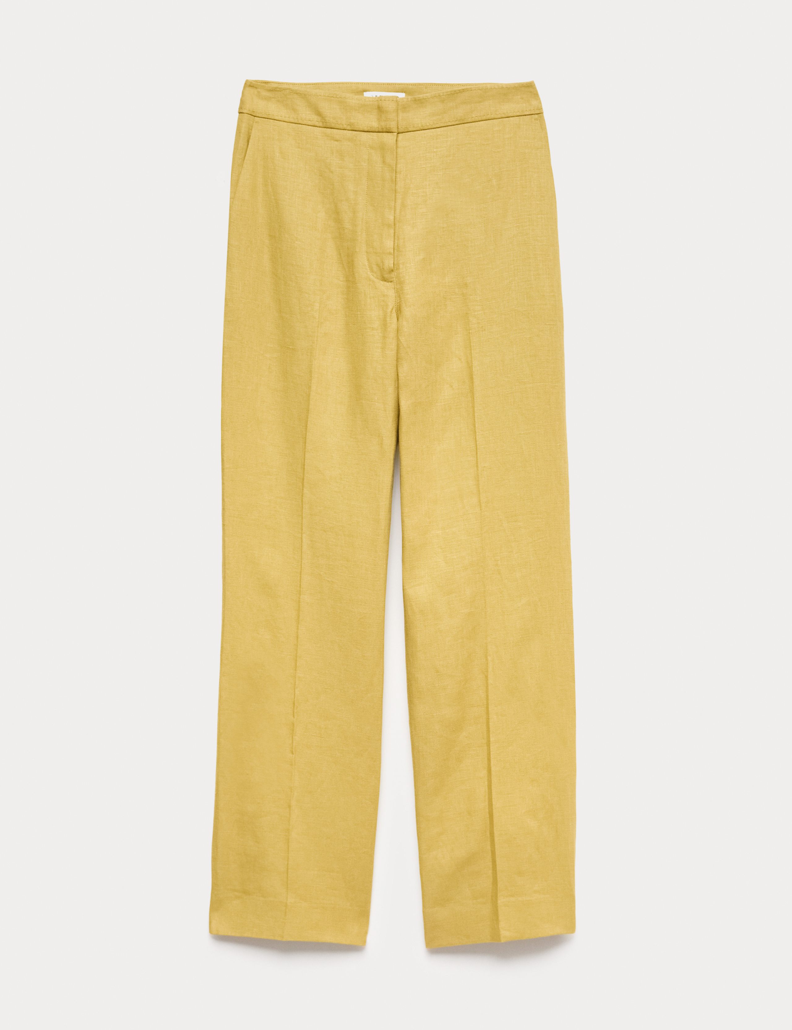 Pure Linen Tailored Straight Leg Trousers 2 of 6
