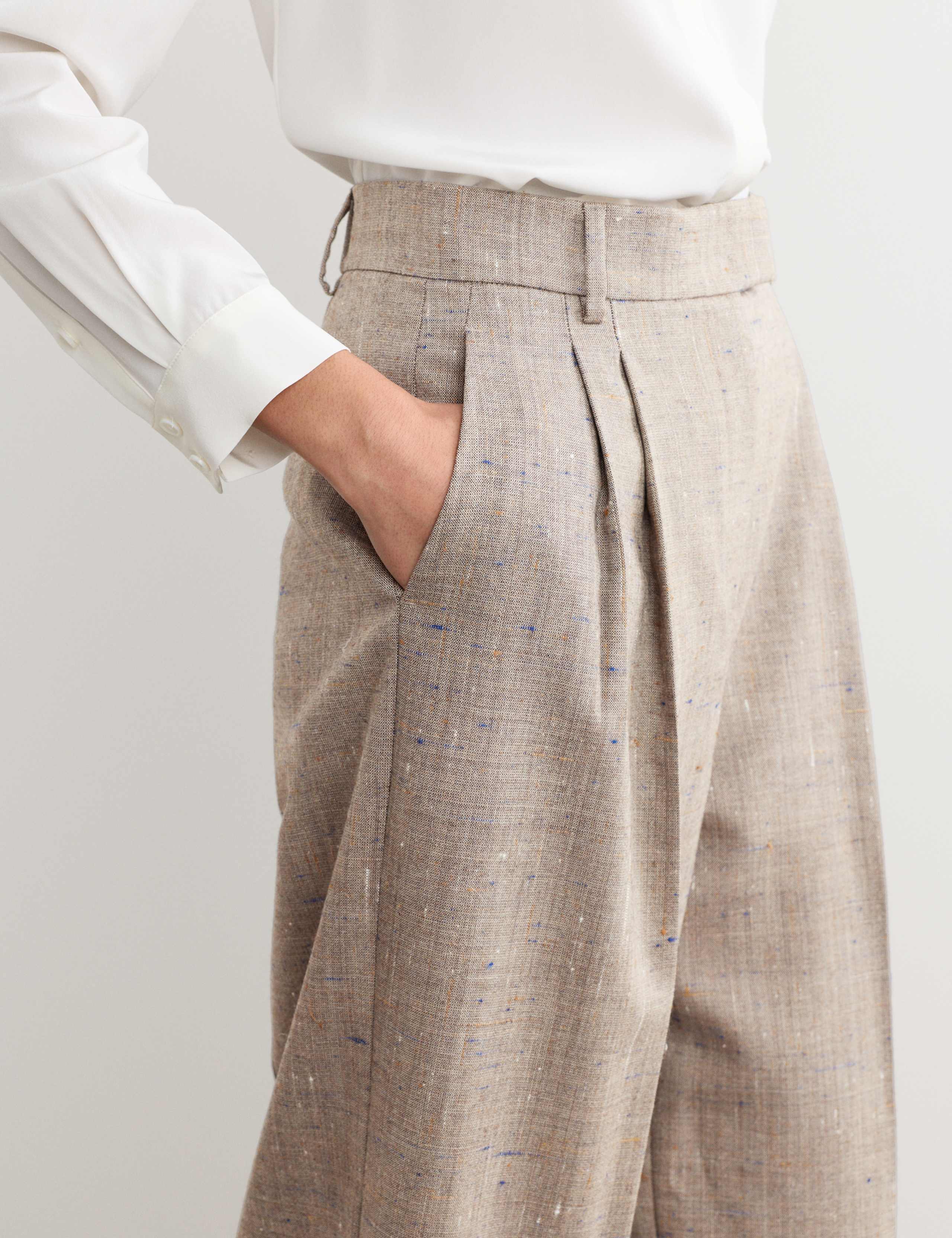 Wool Rich High Waisted Straight Leg Trousers 3 of 6