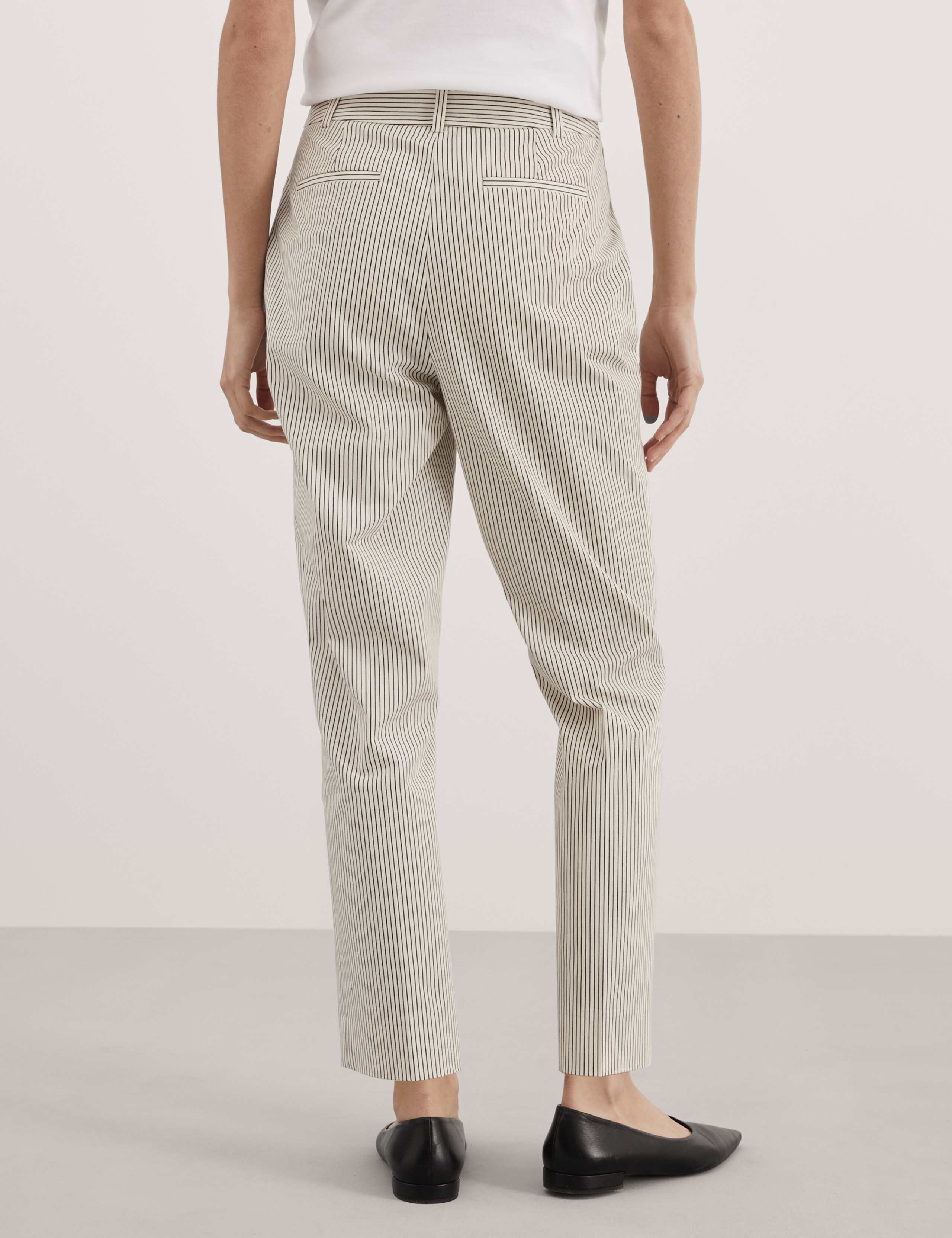 Cotton Rich Striped Tapered Trousers 5 of 5