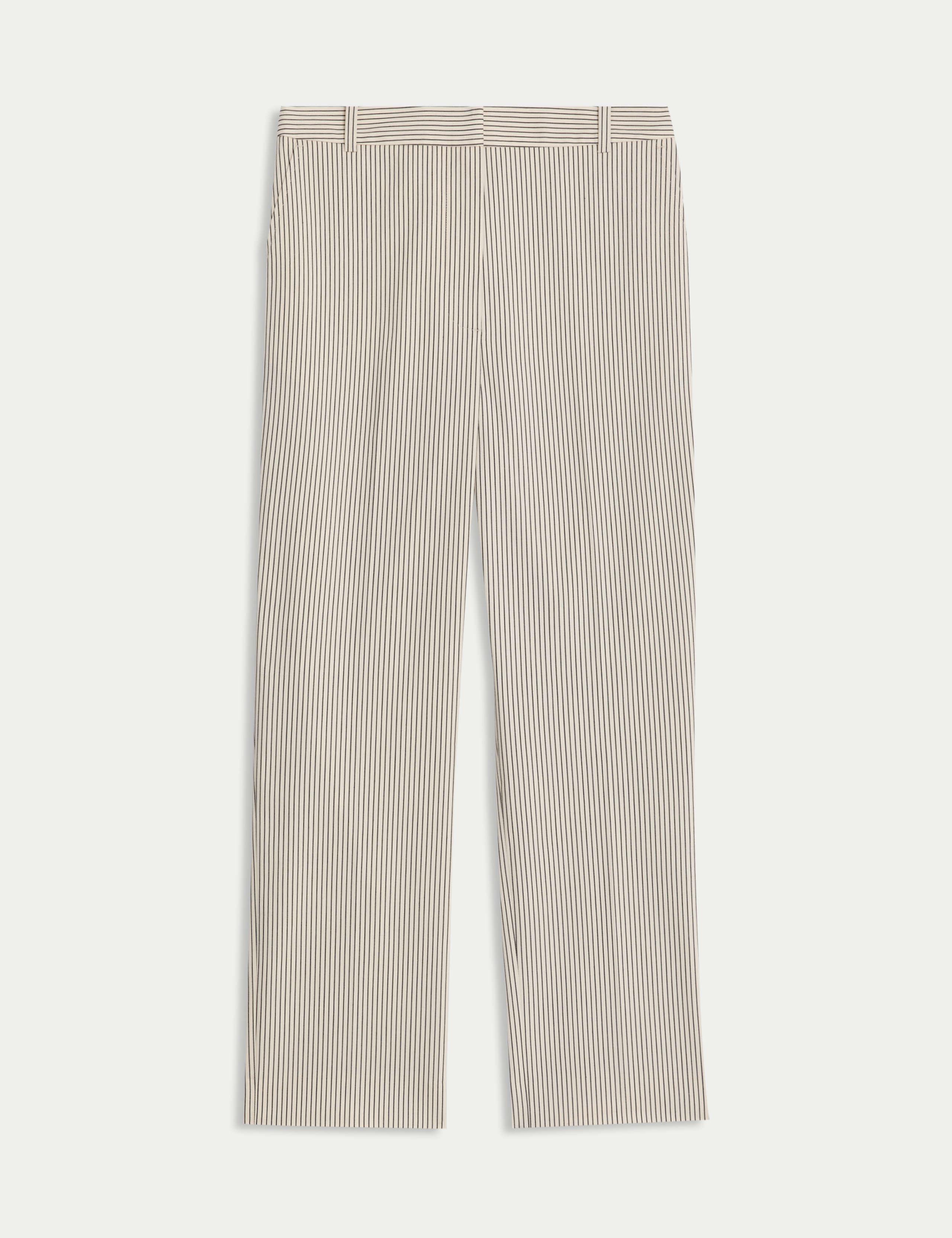 Cotton Rich Striped Tapered Trousers 2 of 5