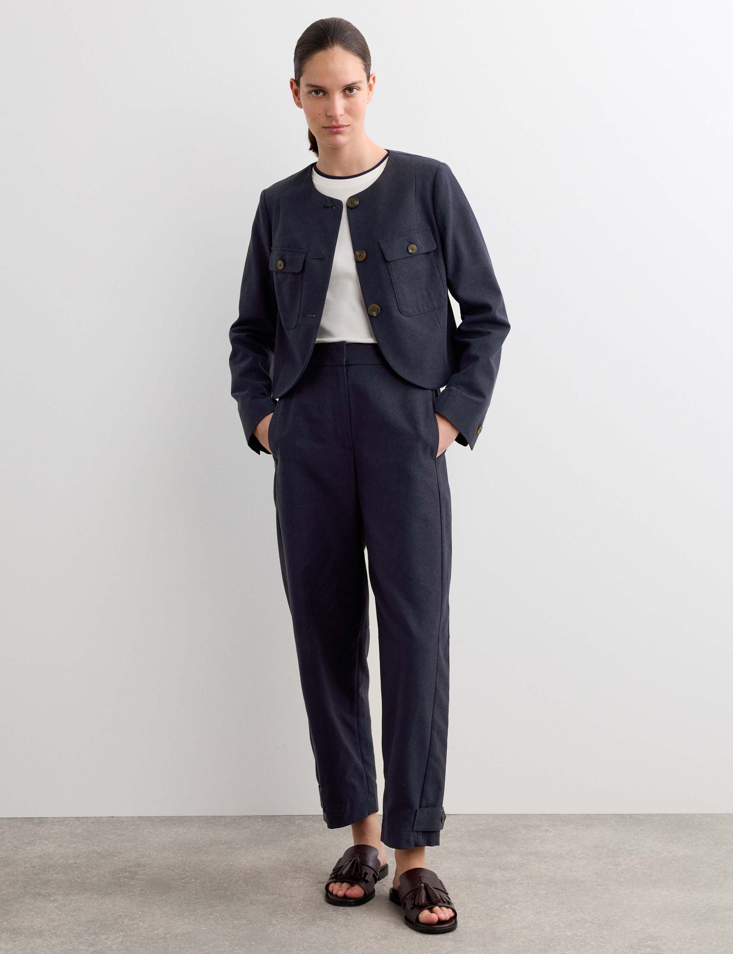 Cotton Rich Barrel Leg Trousers 4 of 7