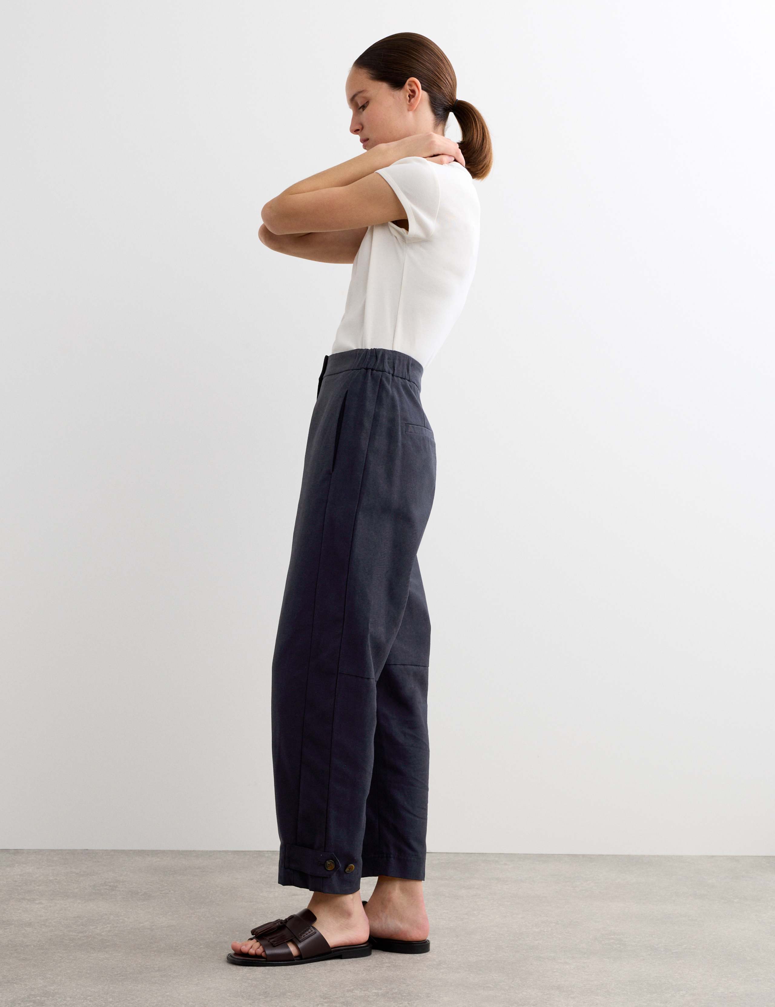 Cotton Rich Barrel Leg Trousers 6 of 7