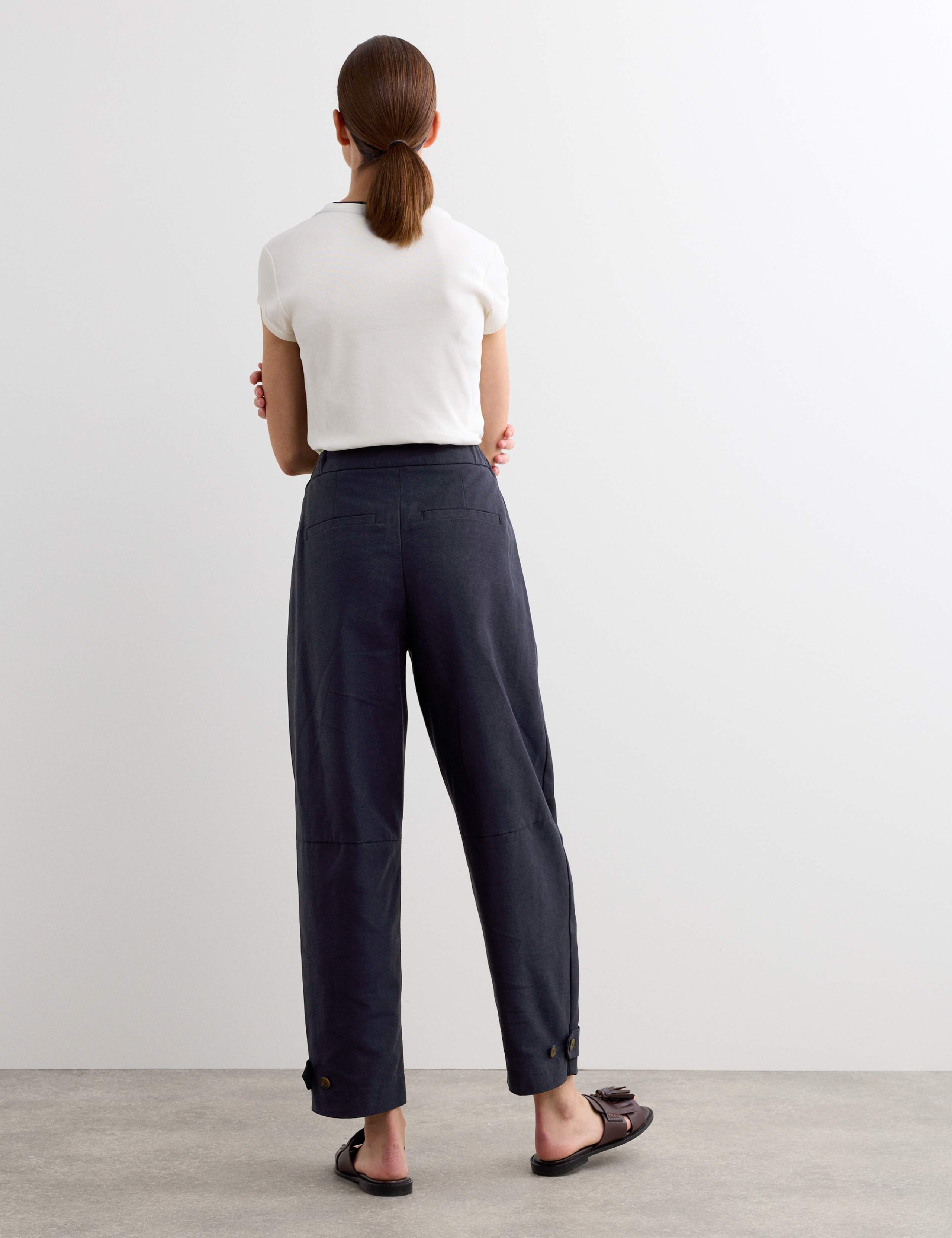 Cotton Rich Barrel Leg Trousers 7 of 7