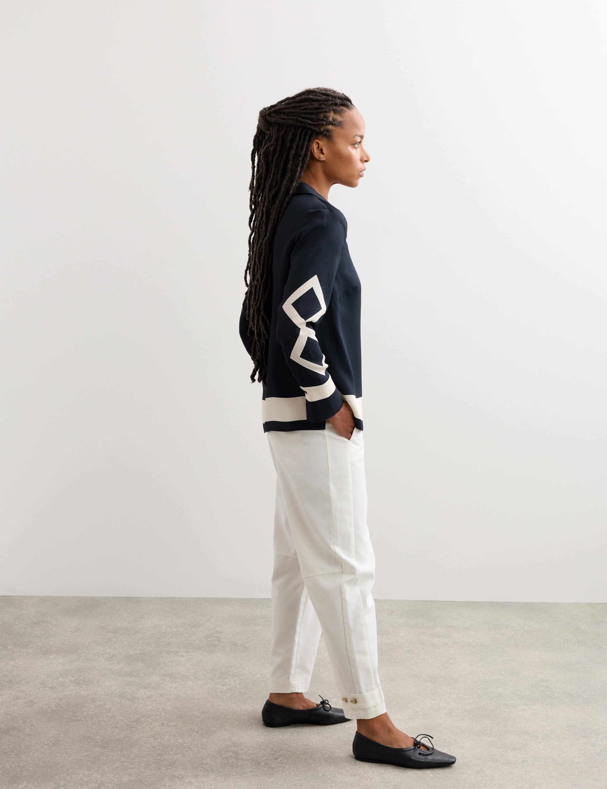 Cotton Rich Barrel Leg Trousers 4 of 5