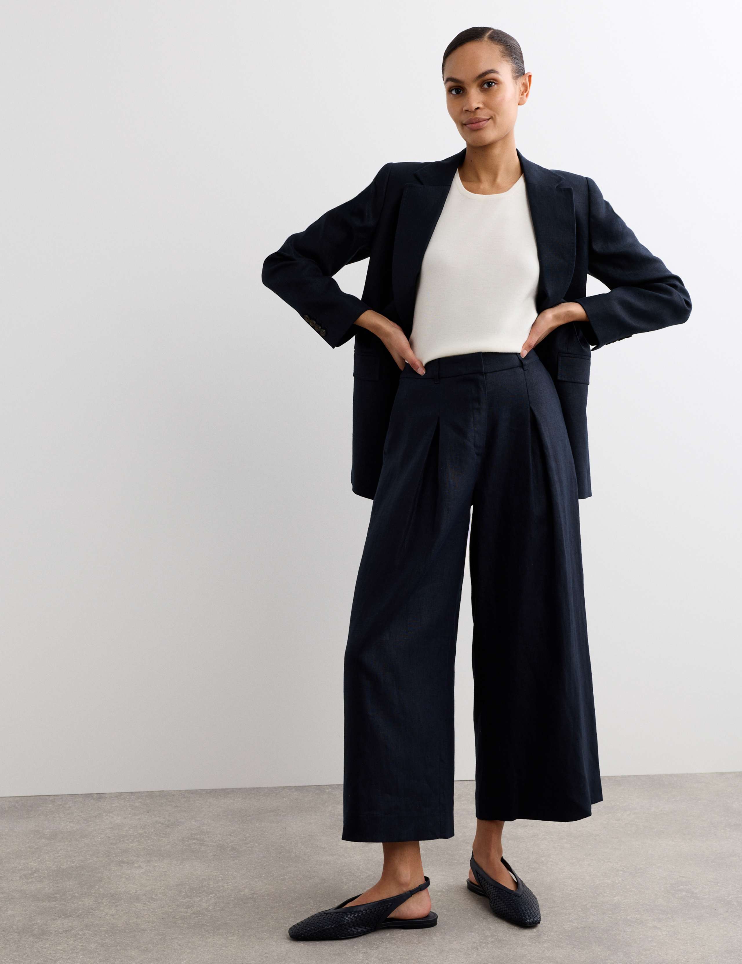 Pure Linen Wide Leg Culottes 4 of 7