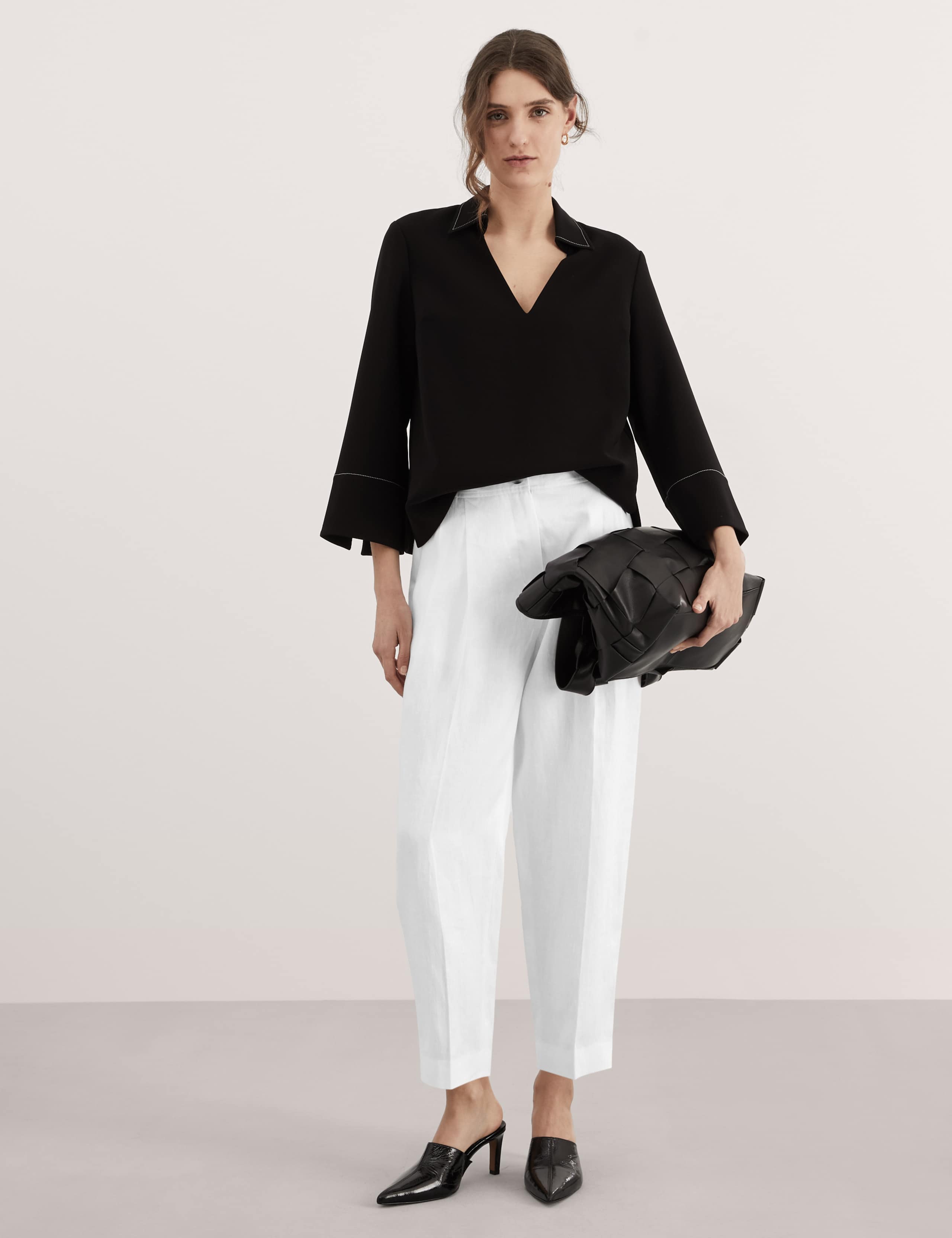 Pure Linen Tapered Ankle Grazer Trouser 1 of 6