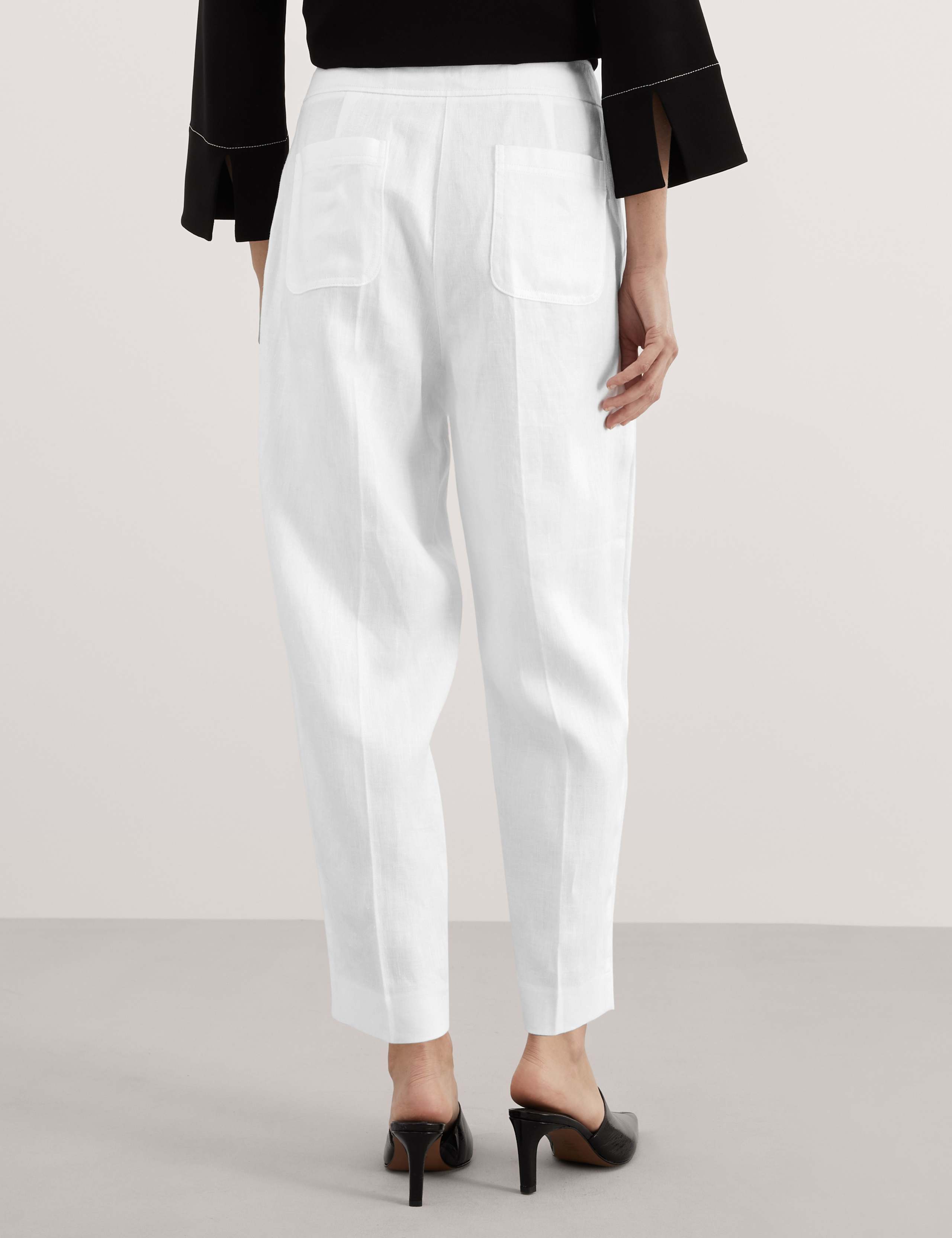Pure Linen Tapered Ankle Grazer Trouser 6 of 6