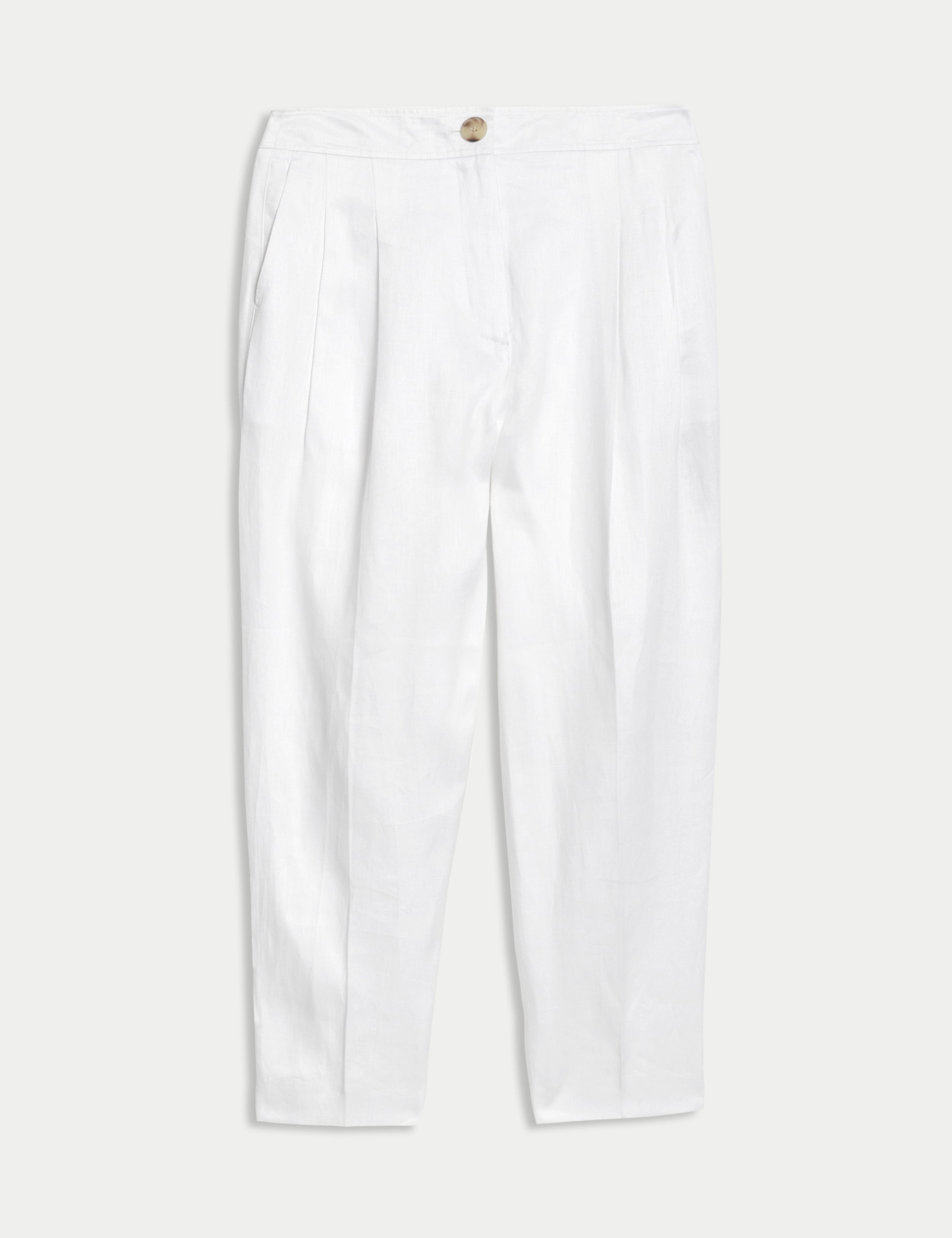 Pure Linen Tapered Ankle Grazer Trouser 2 of 6