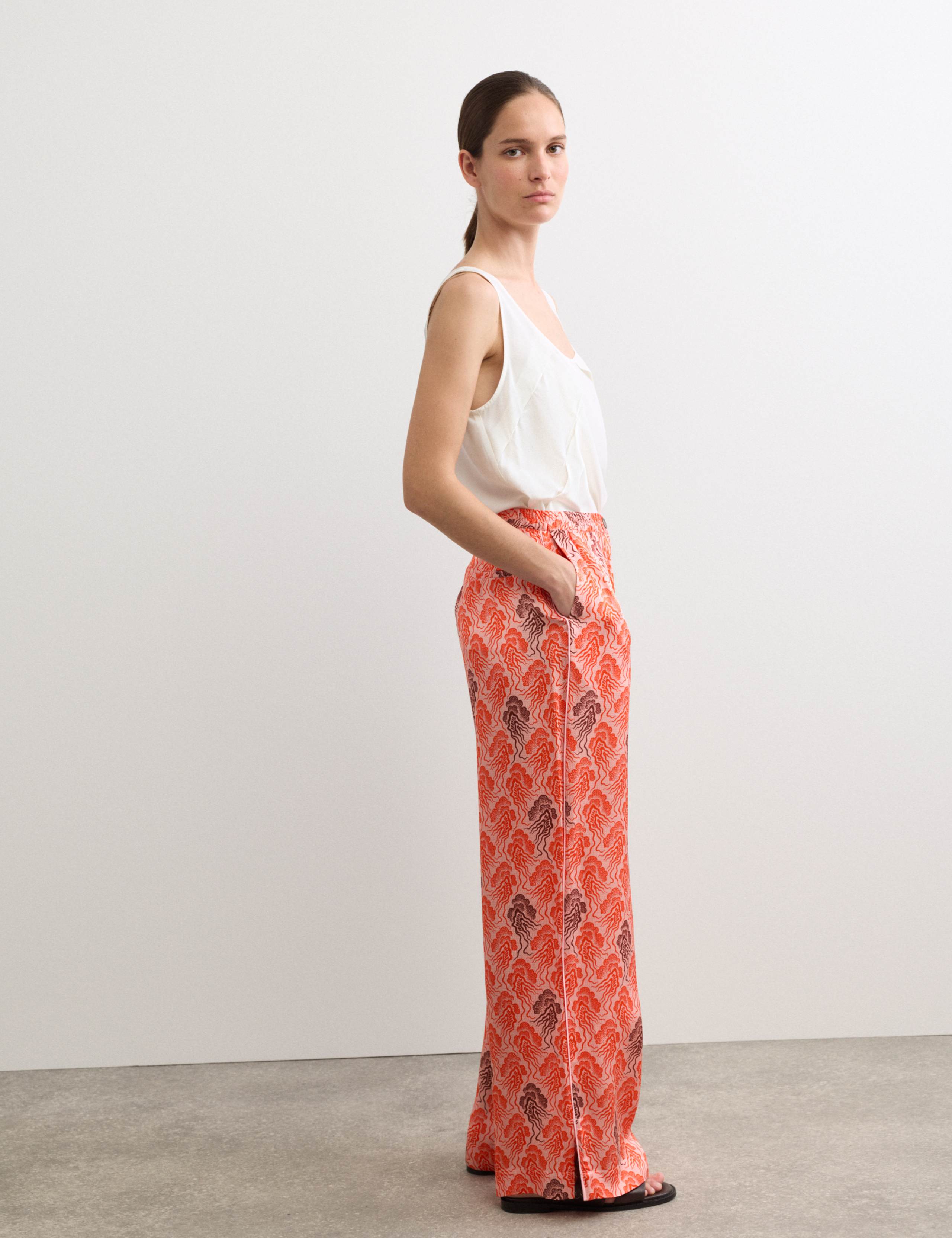 Linear Wave Printed Wide Leg Trousers 6 of 8