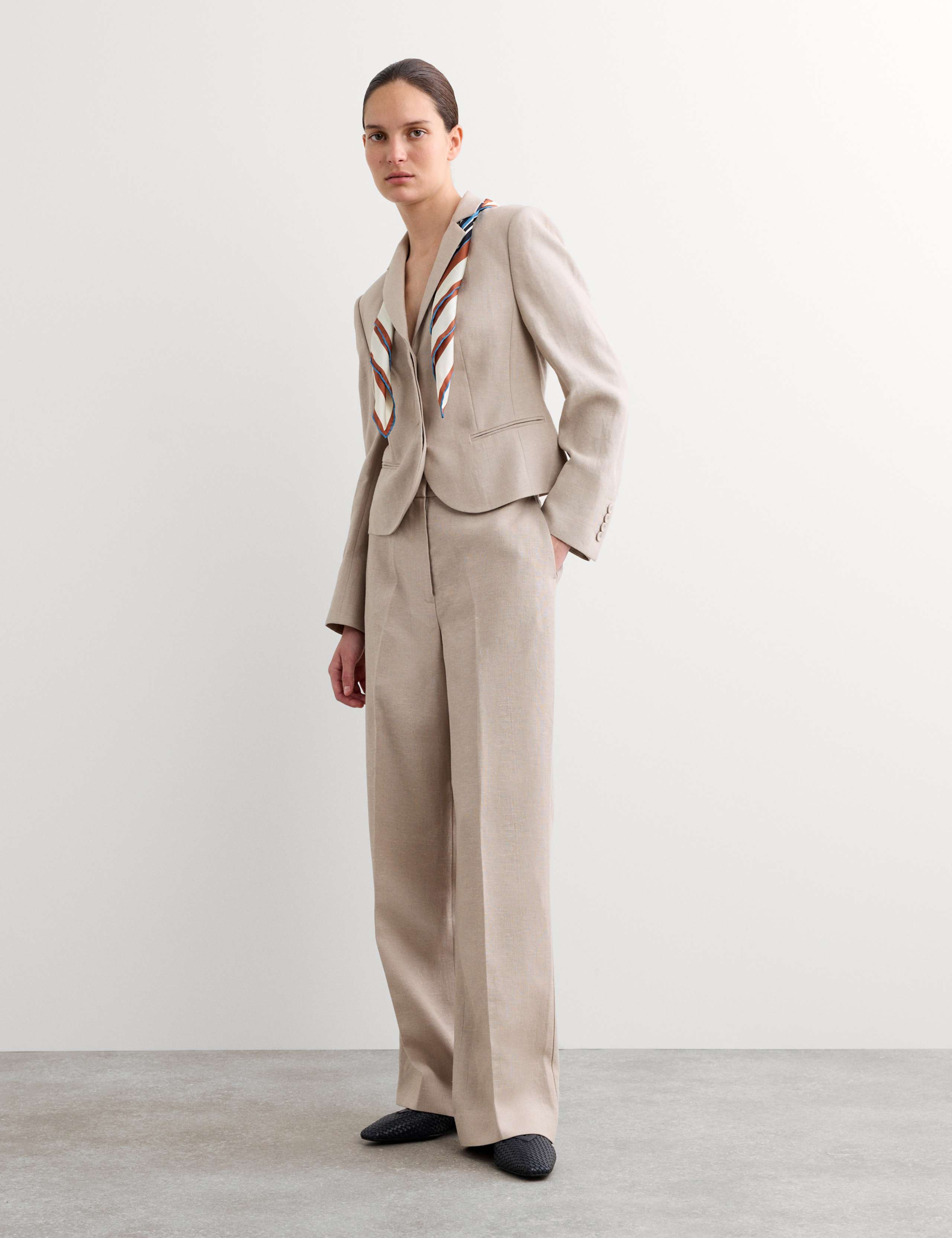 Pure Linen Straight Leg Trousers 3 of 7