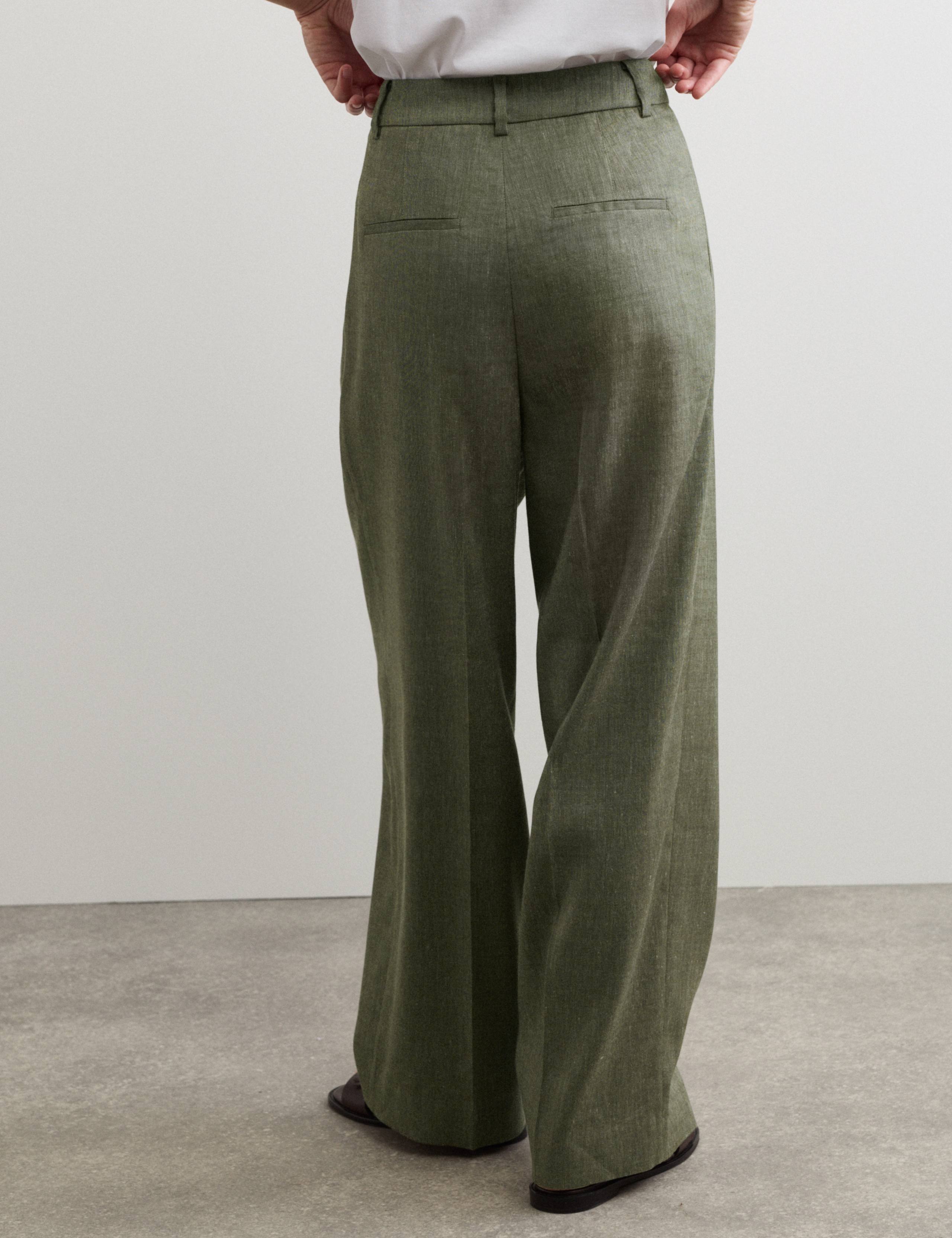 Linen Rich Wide Leg Trousers with Wool 5 of 6