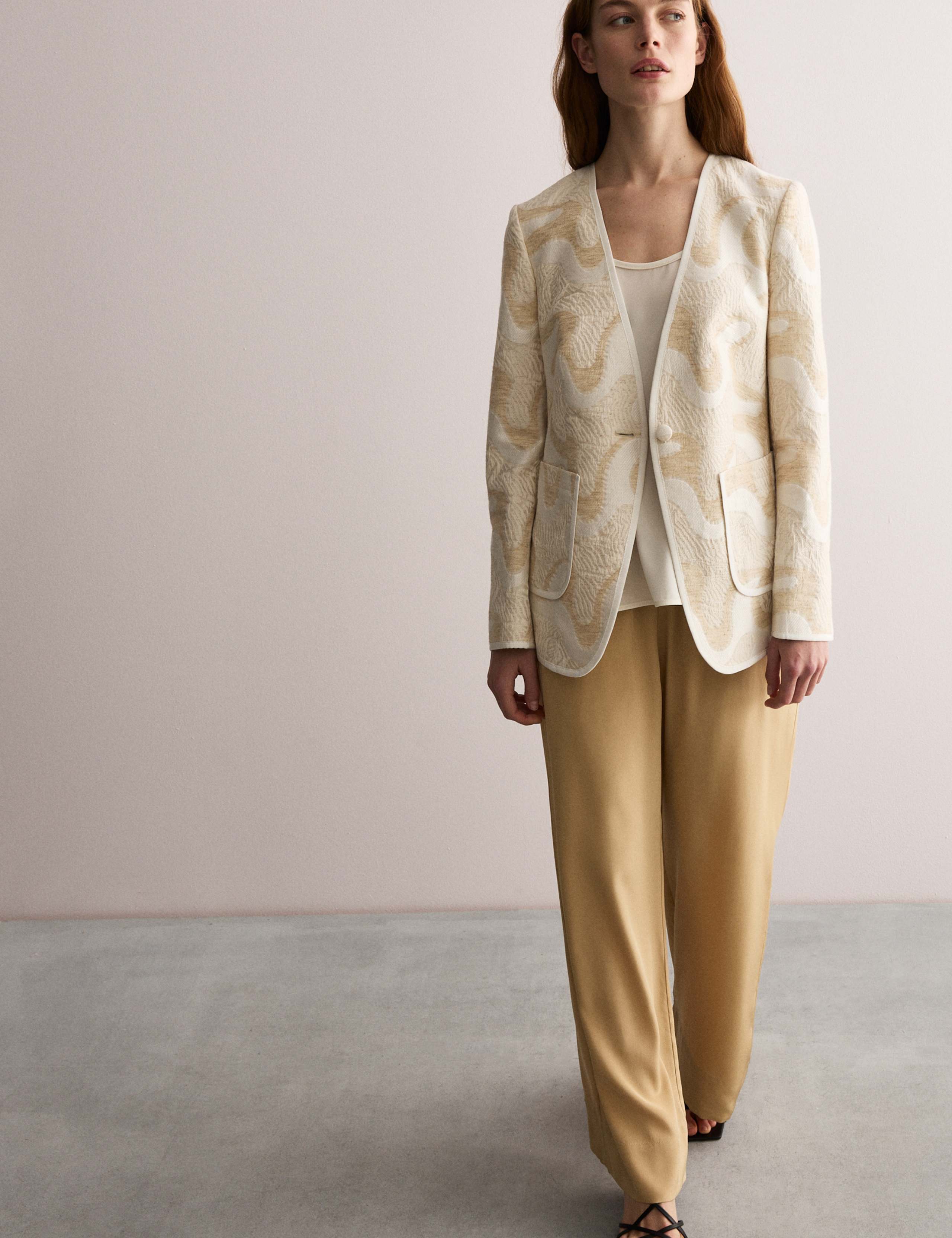 Pure Silk Wide Leg Trousers 1 of 8