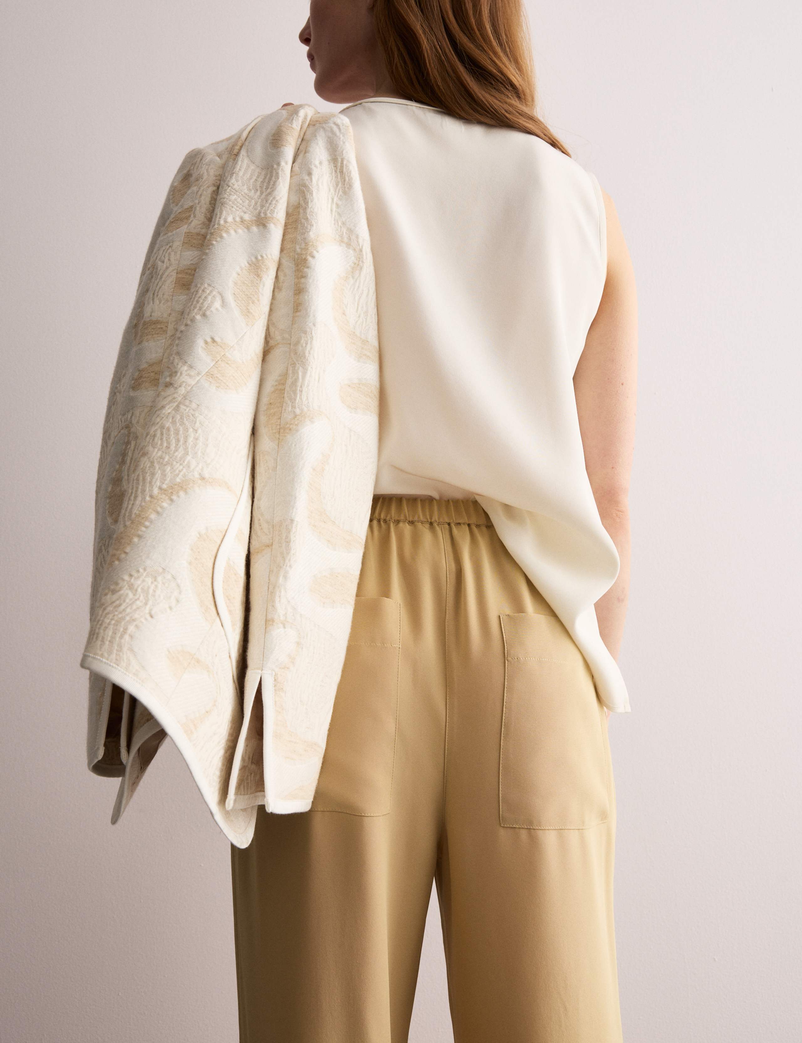 Pure Silk Wide Leg Trousers 5 of 8