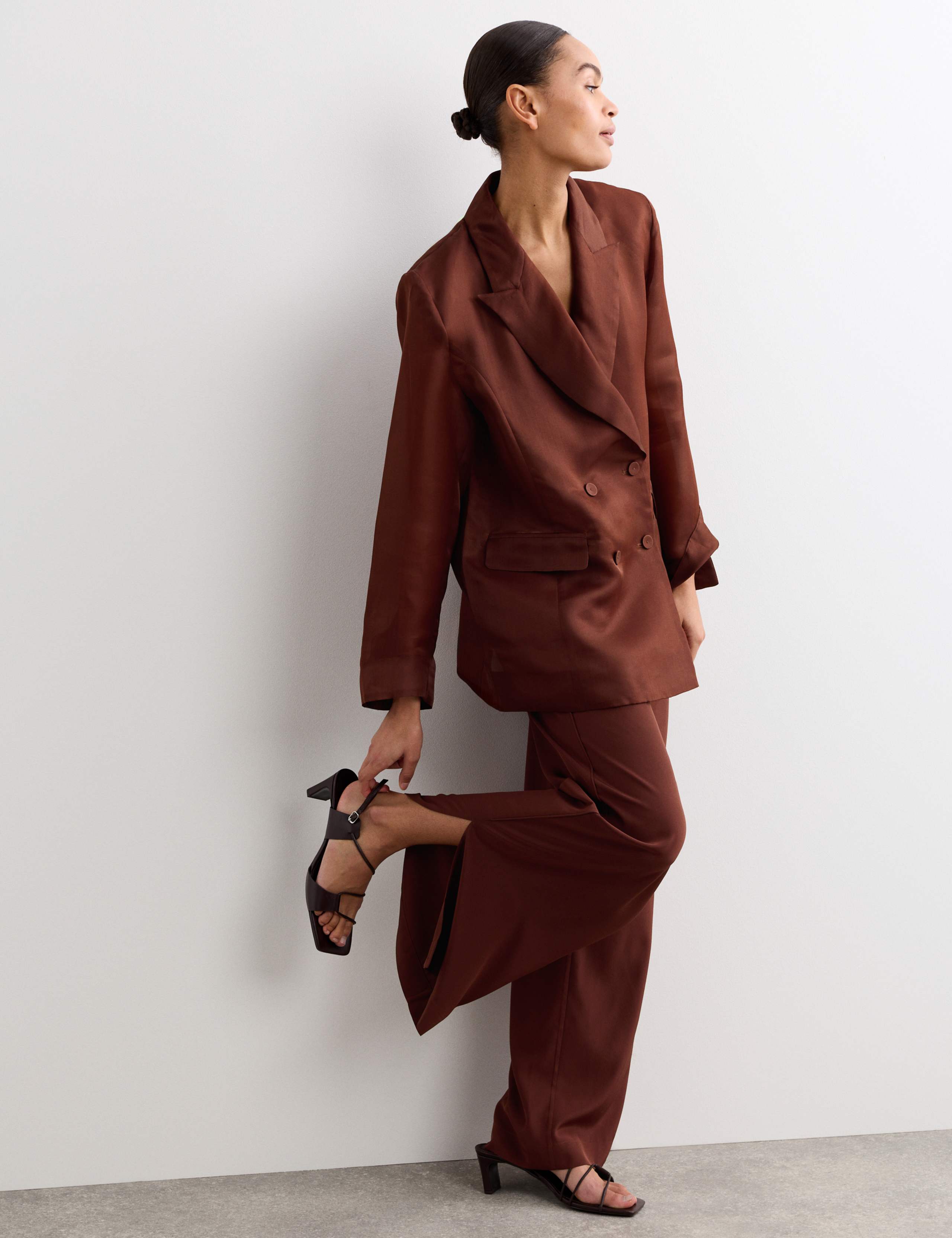 Pure Silk Wide Leg Trousers 6 of 8