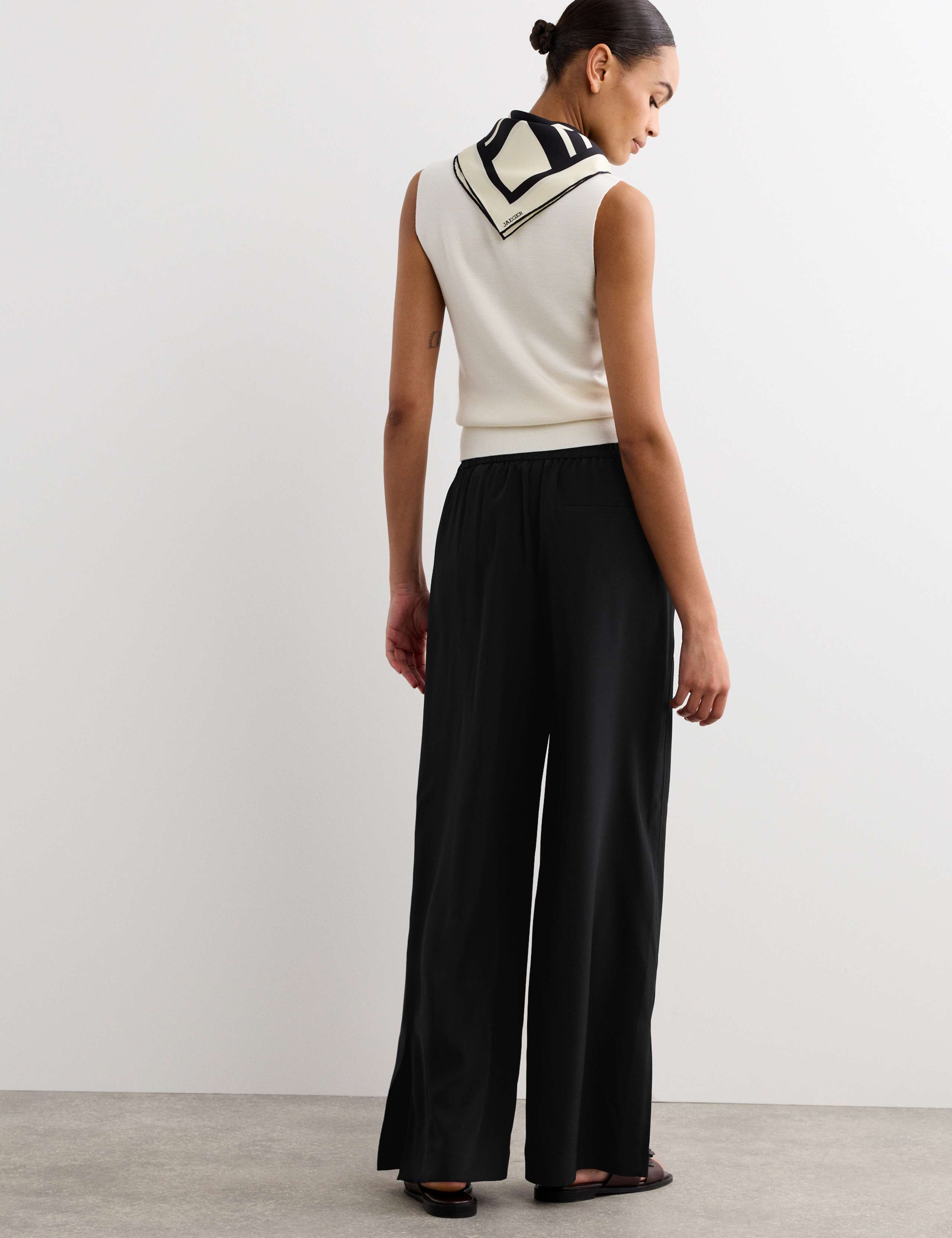 Pure Silk Wide Leg Trousers 7 of 7