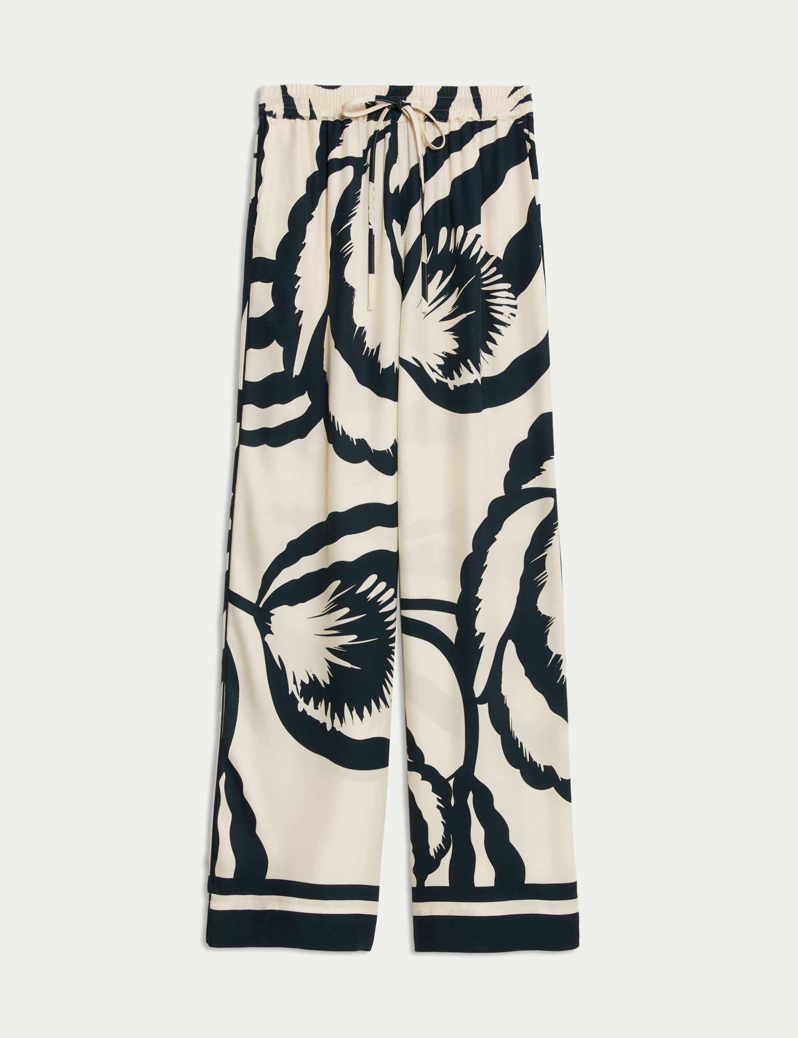 Monochrome Floral Wide Leg Trousers 2 of 6