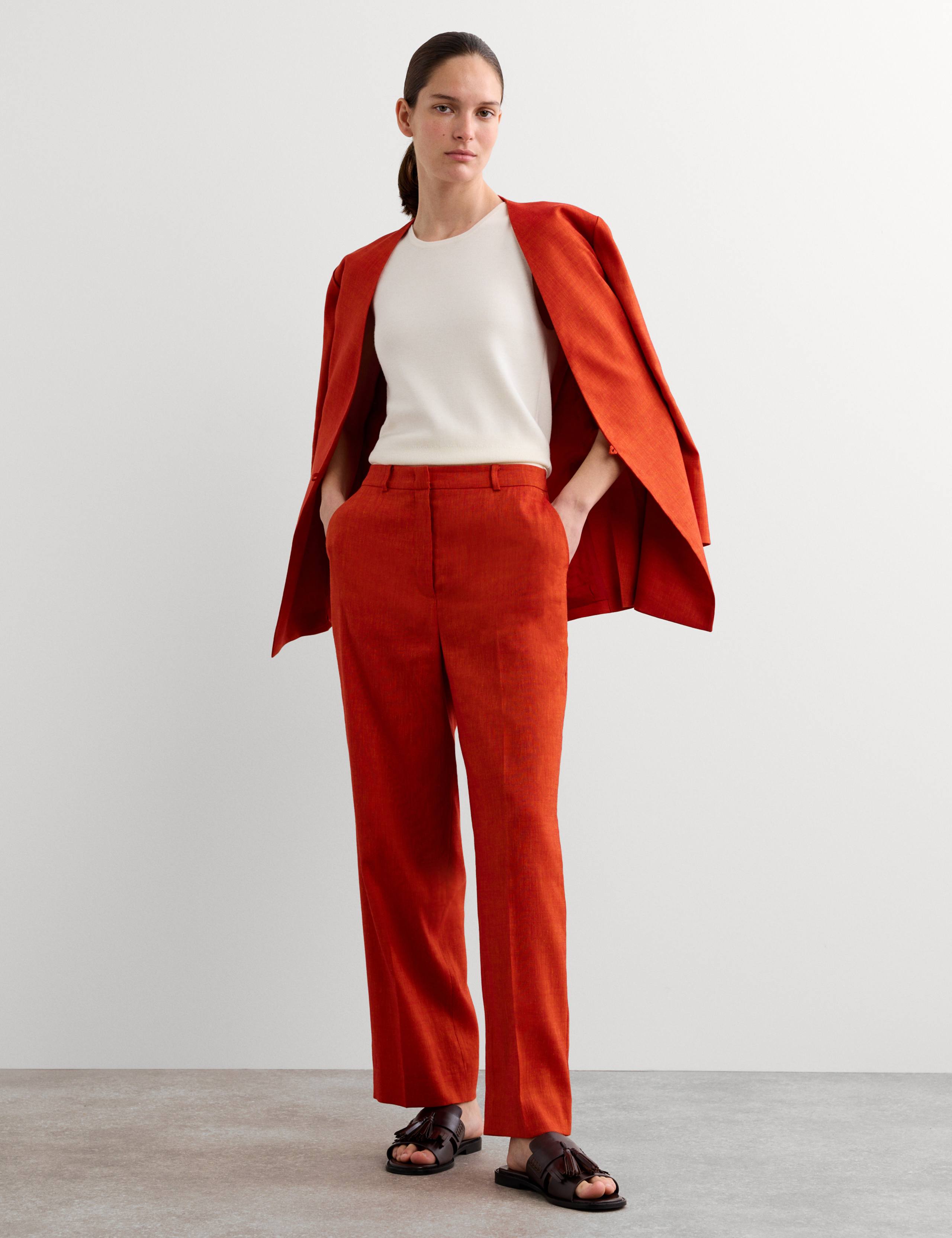 Linen Rich Tapered Trousers with Wool 1 of 7