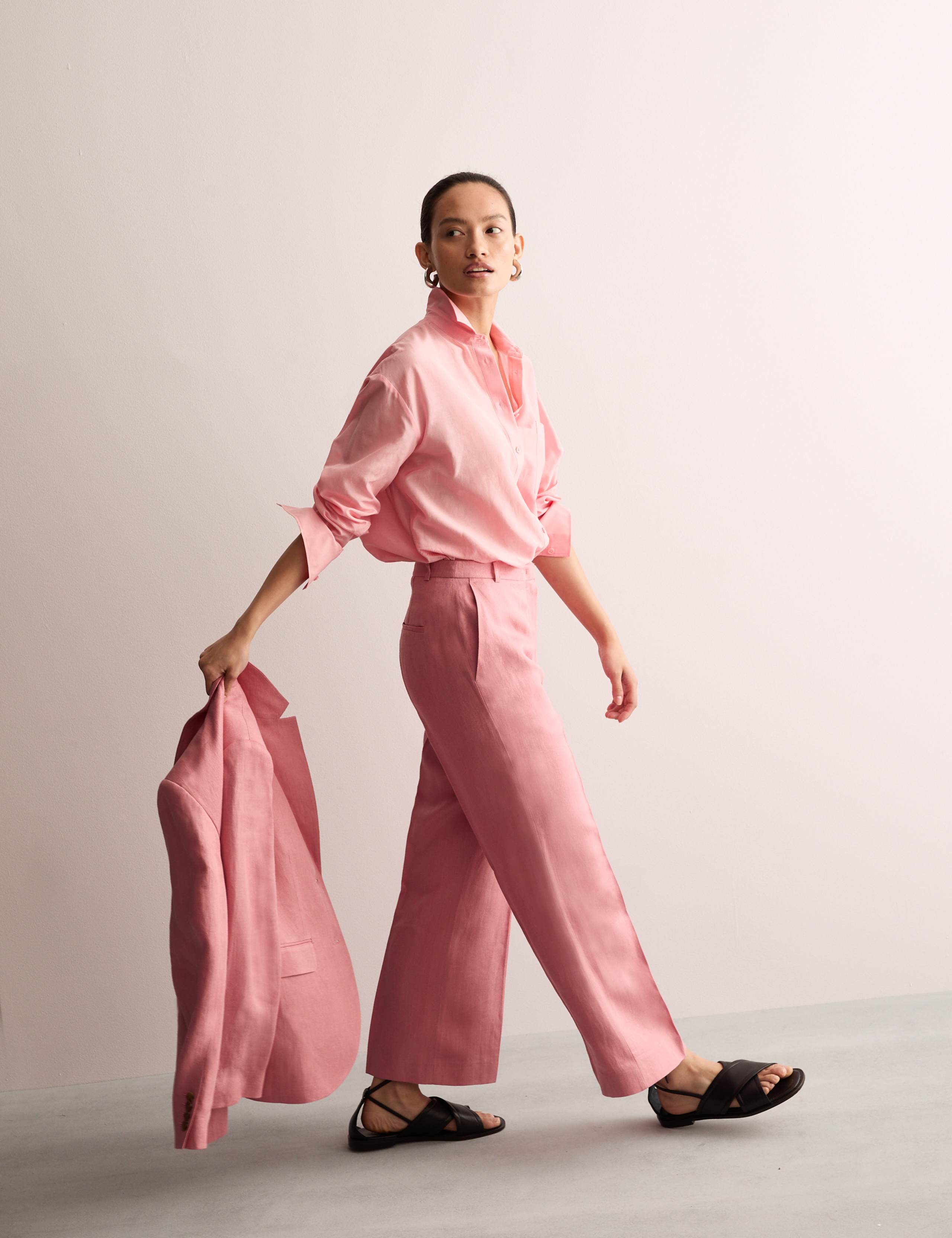 Pure Linen Wide Leg Trousers 4 of 11