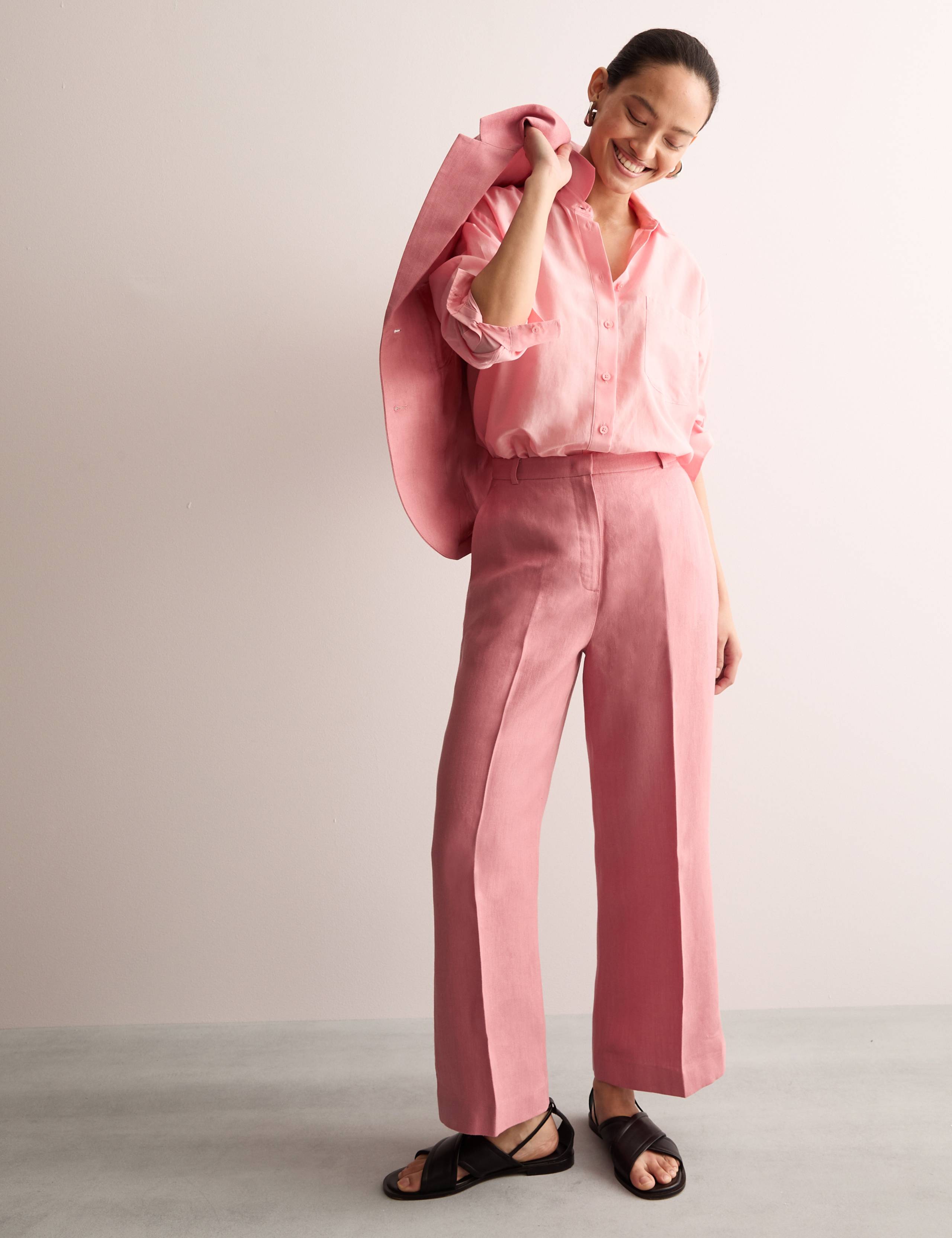 Pure Linen Wide Leg Trousers 5 of 11