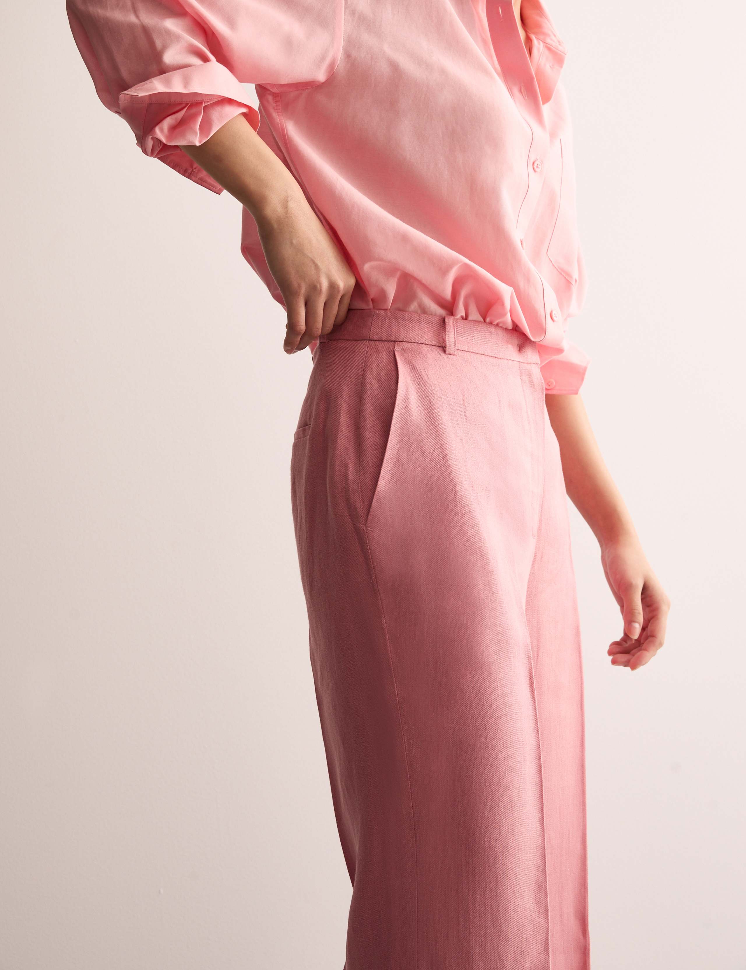 Pure Linen Wide Leg Trousers 9 of 11
