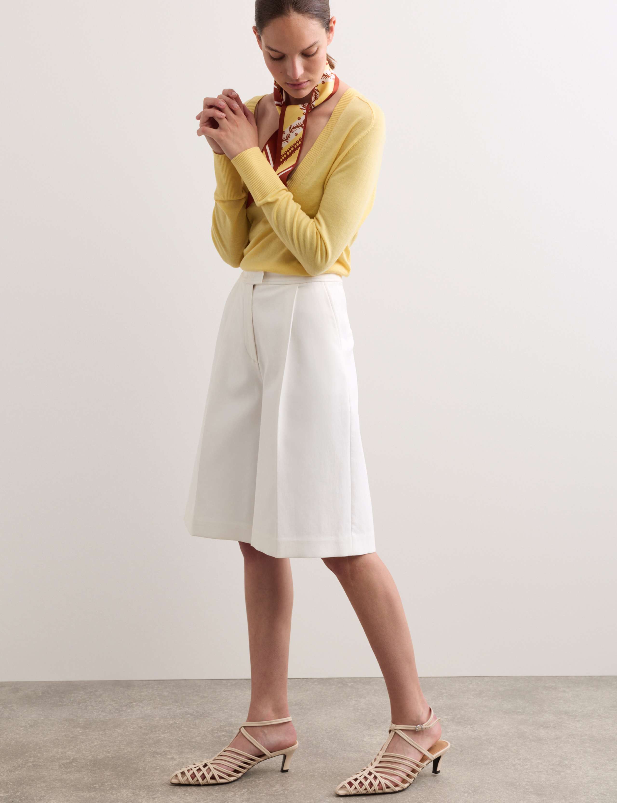 Cotton Rich Pleat Front Tailored Shorts 5 of 7