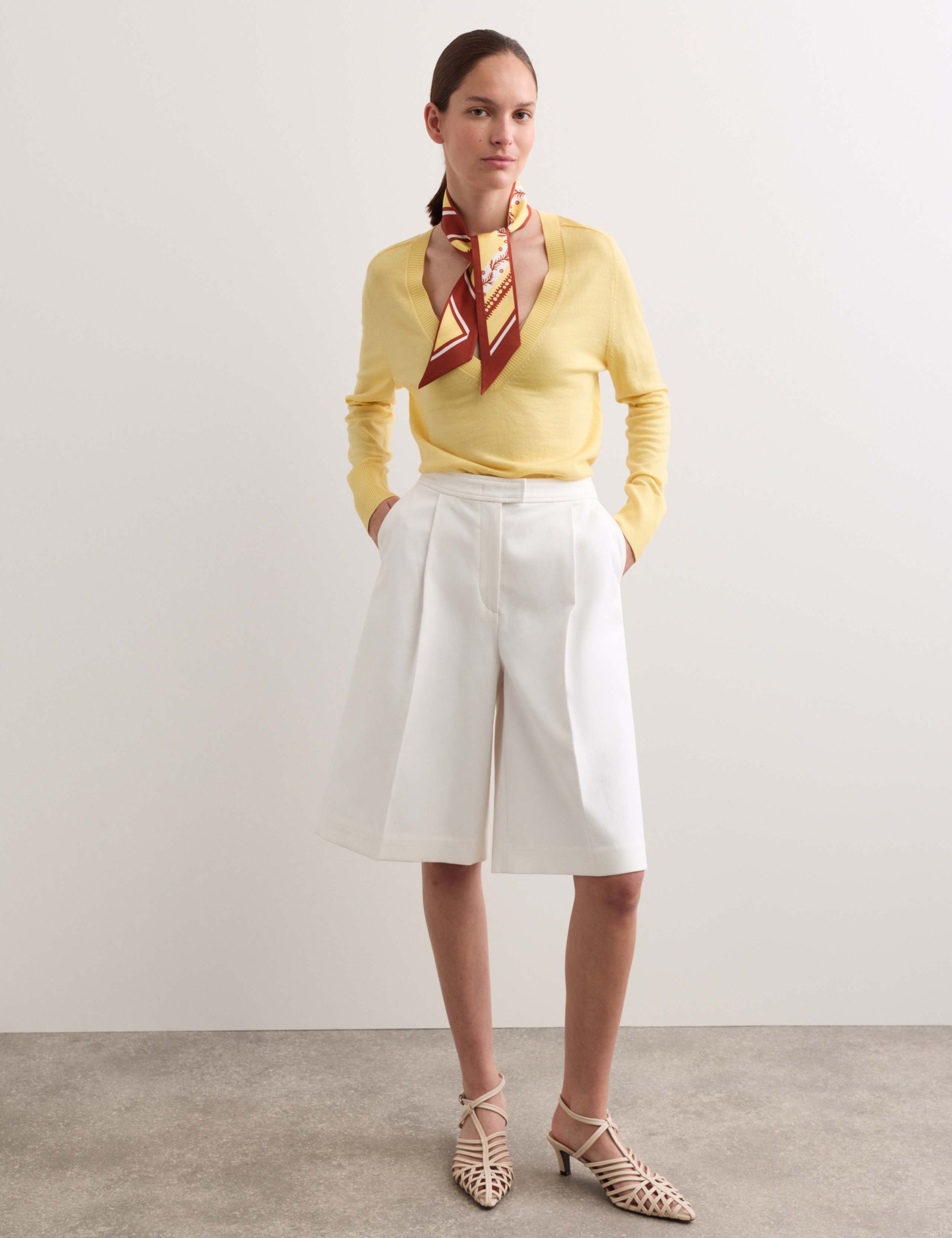 Cotton Rich Pleat Front Tailored Shorts 7 of 7