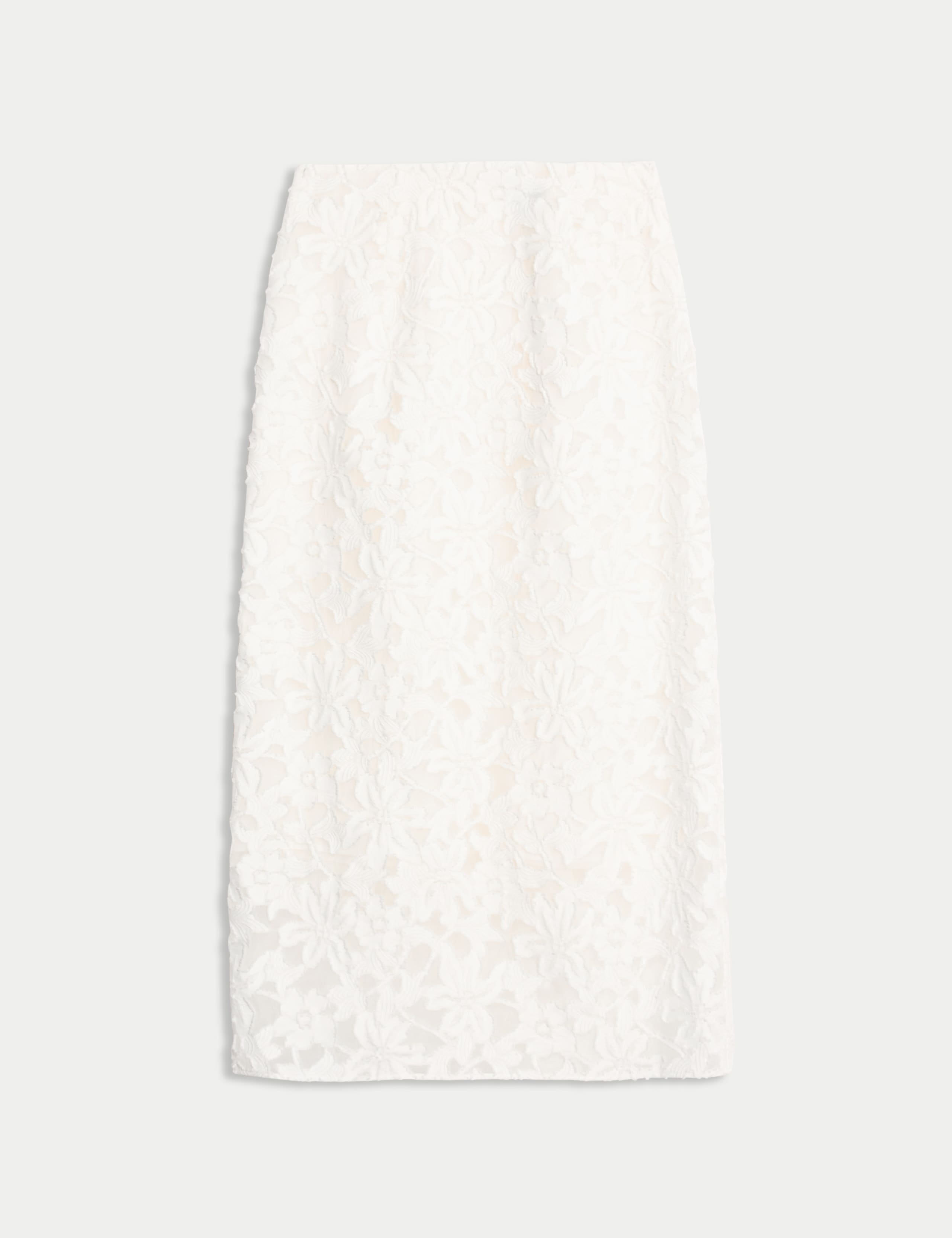 Organza Clipped Jacquard Column Skirt 2 of 6