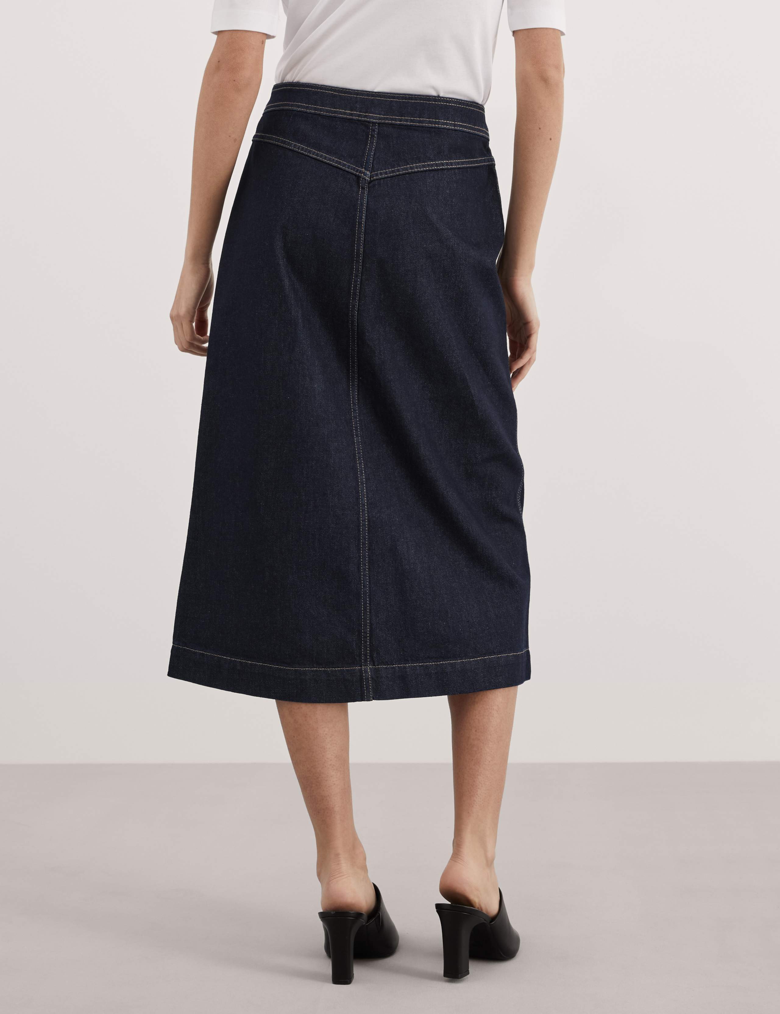 Denim Midi A-Line Skirt 5 of 5