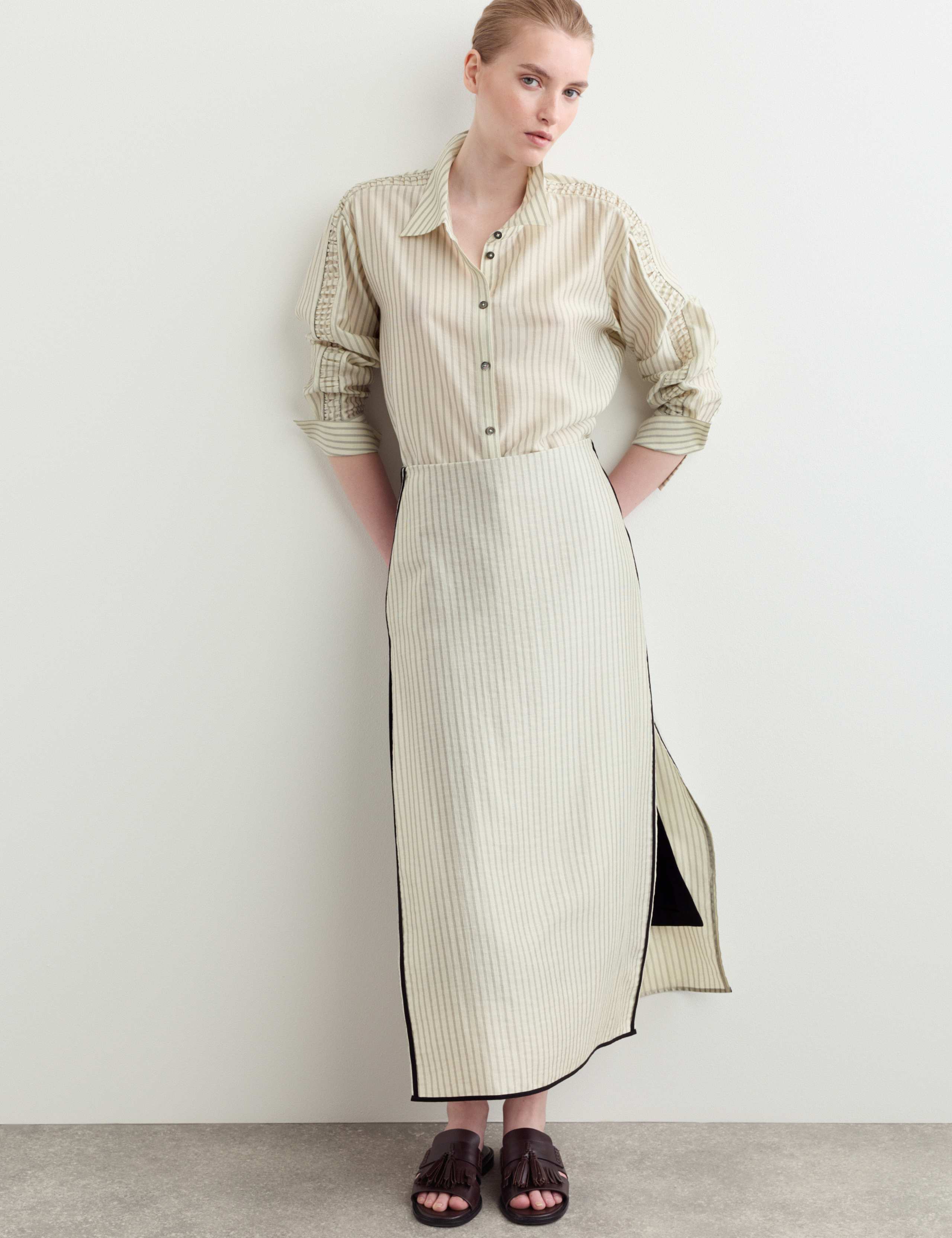 Tencel™ Rich Striped Midaxi Wrap Skirt 5 of 7
