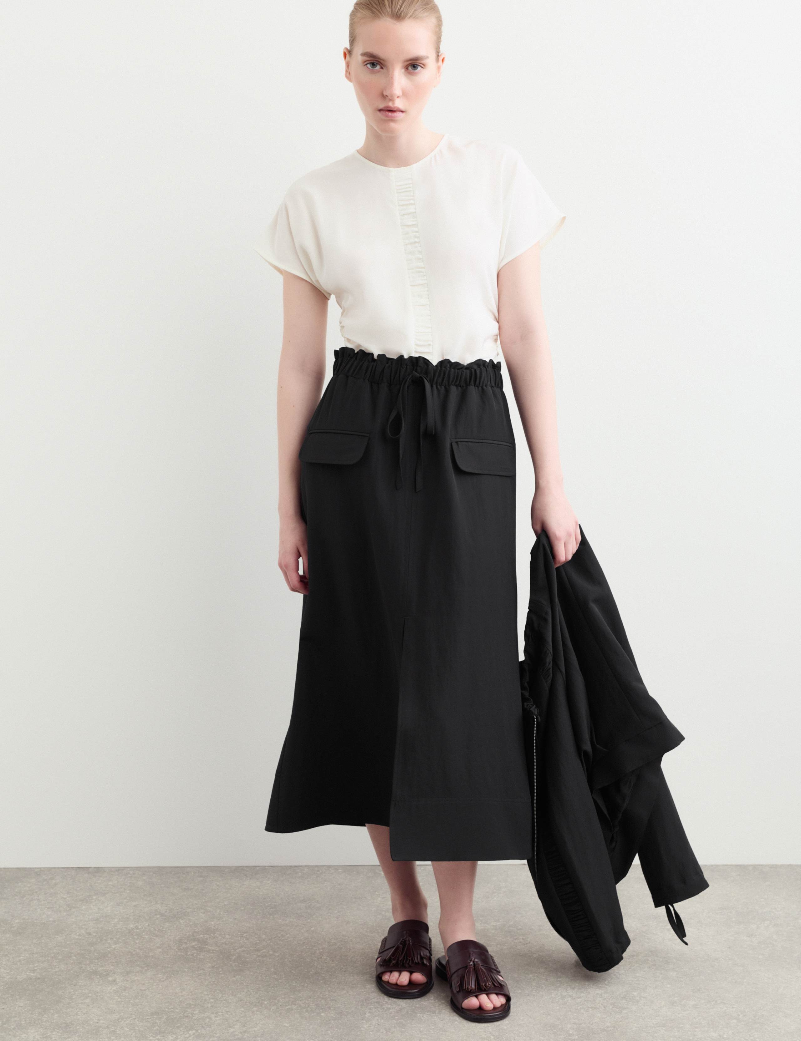 Wool Rich Midi A-Line Skirt 1 of 6