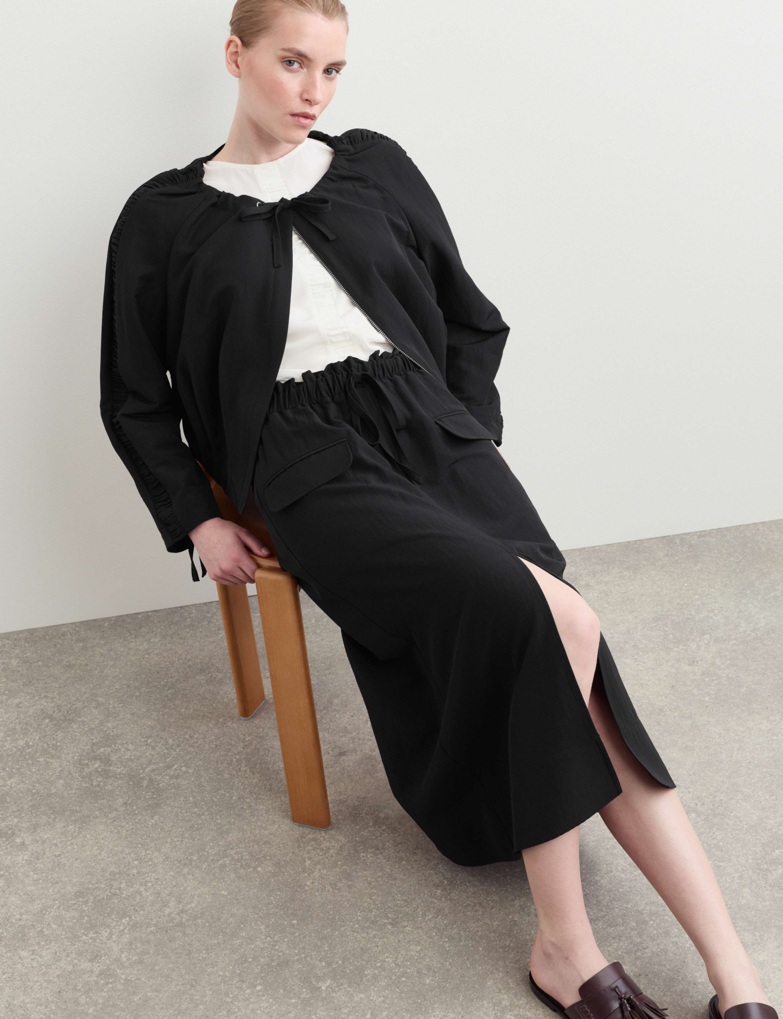 Wool Rich Midi A-Line Skirt 3 of 6