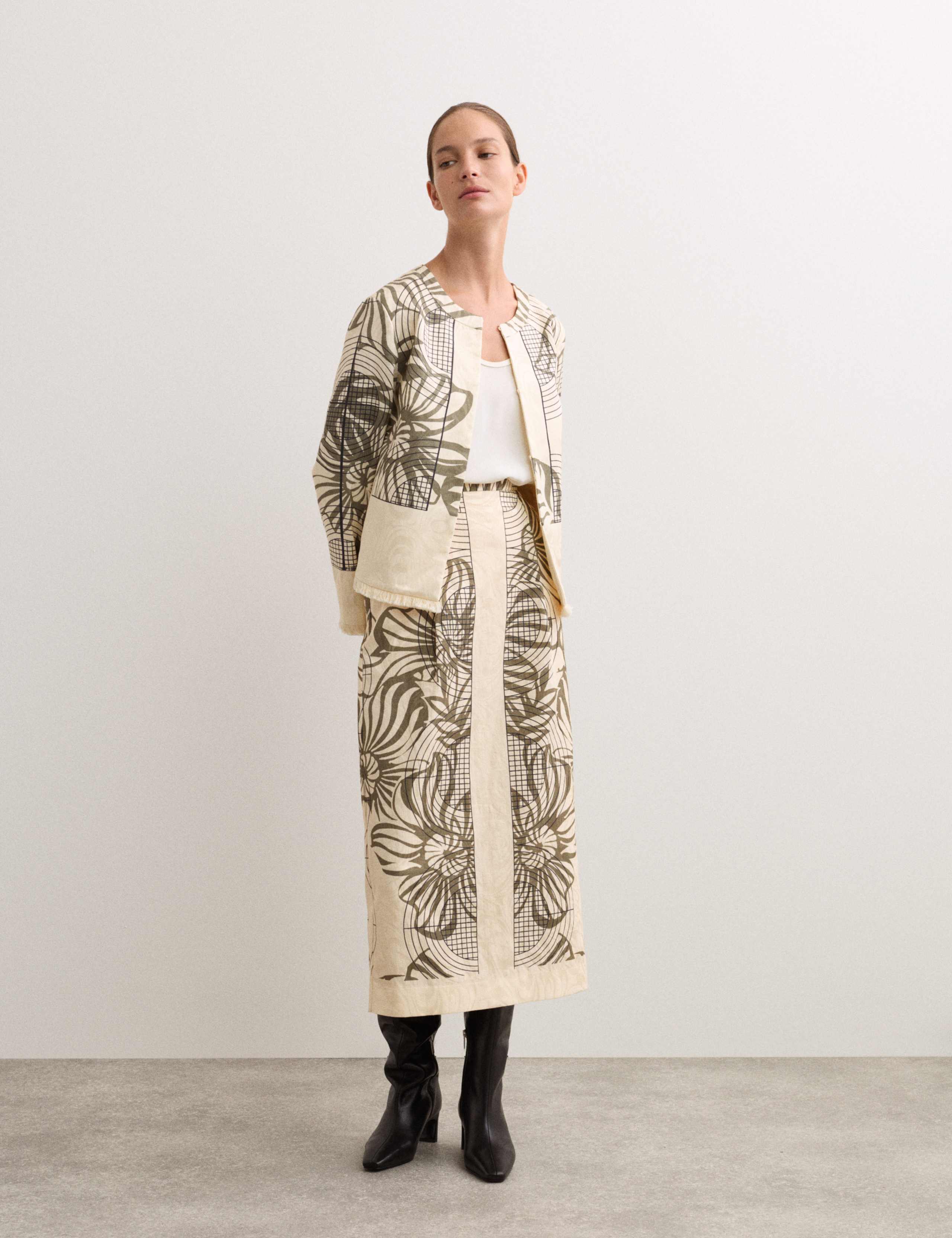 Printed Jacquard Midaxi Column Skirt 4 of 6
