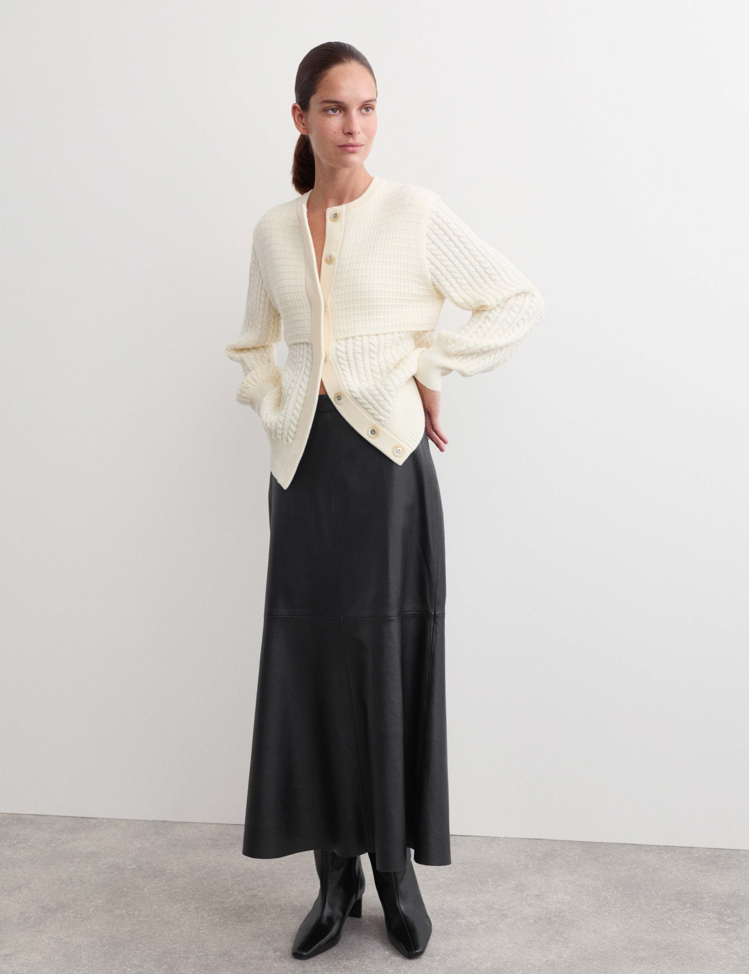 Leather Midaxi A-Line Skirt 3 of 6