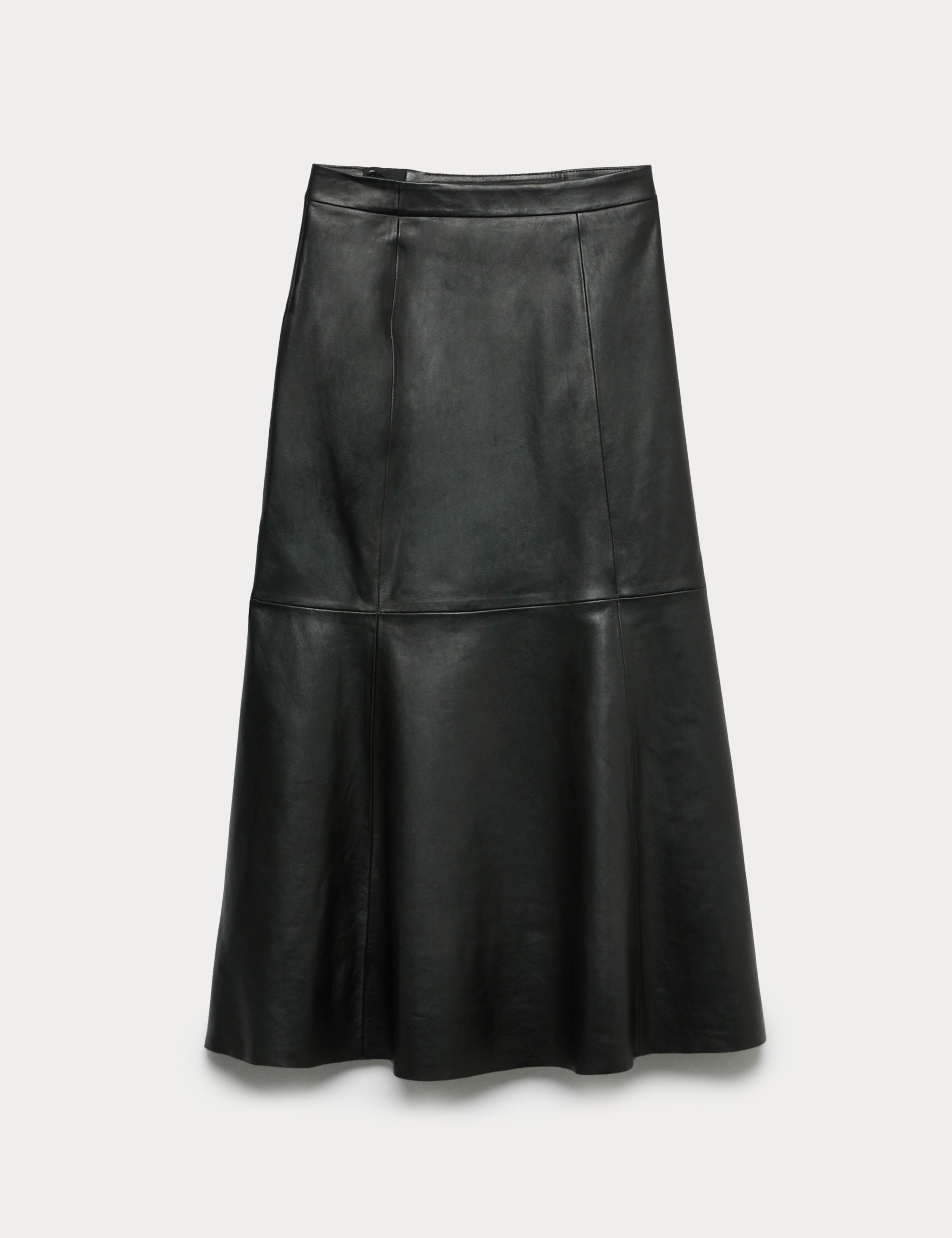 Leather Midaxi A-Line Skirt 2 of 6