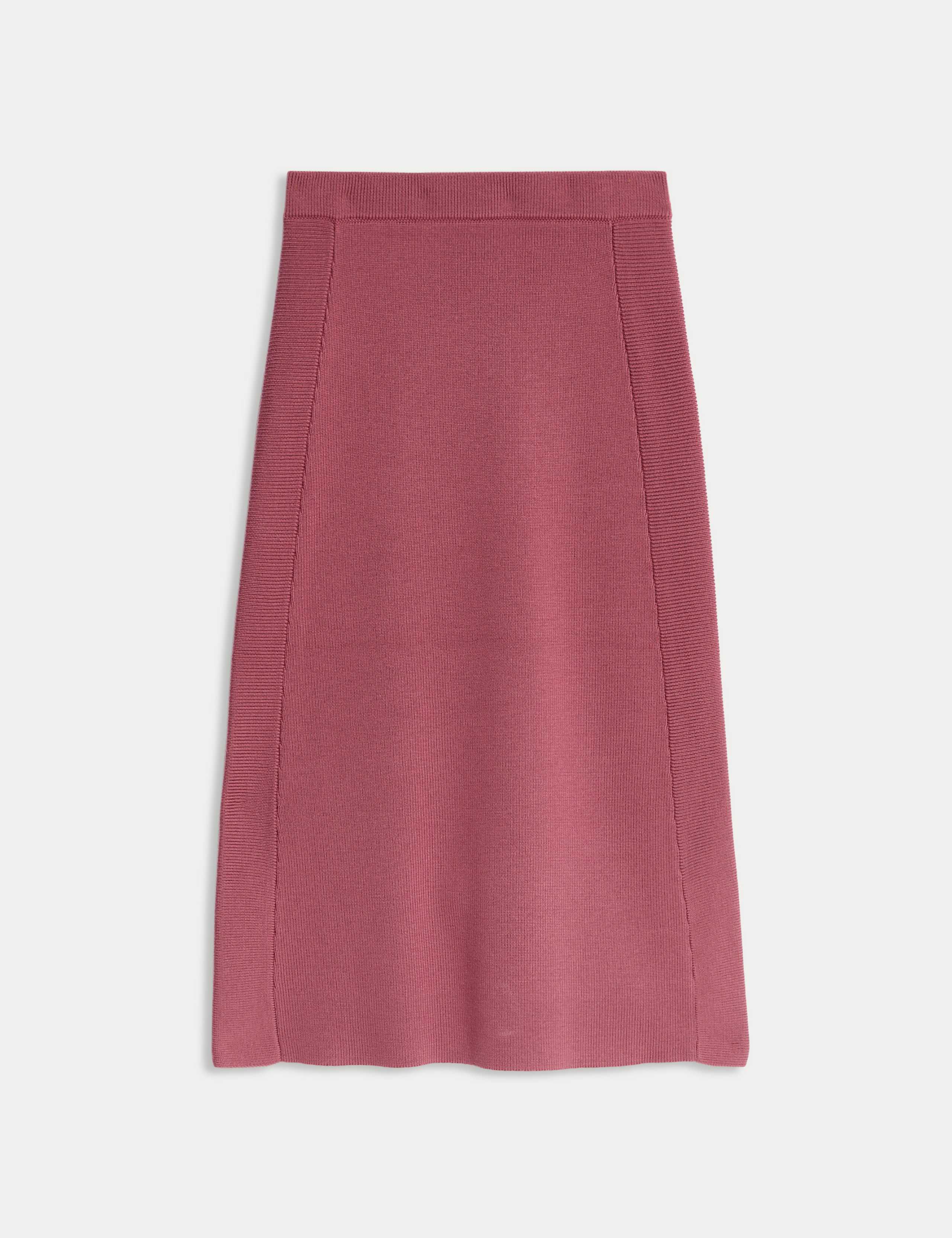 Pure Merino Wool Knitted Midi Skirt 2 of 6