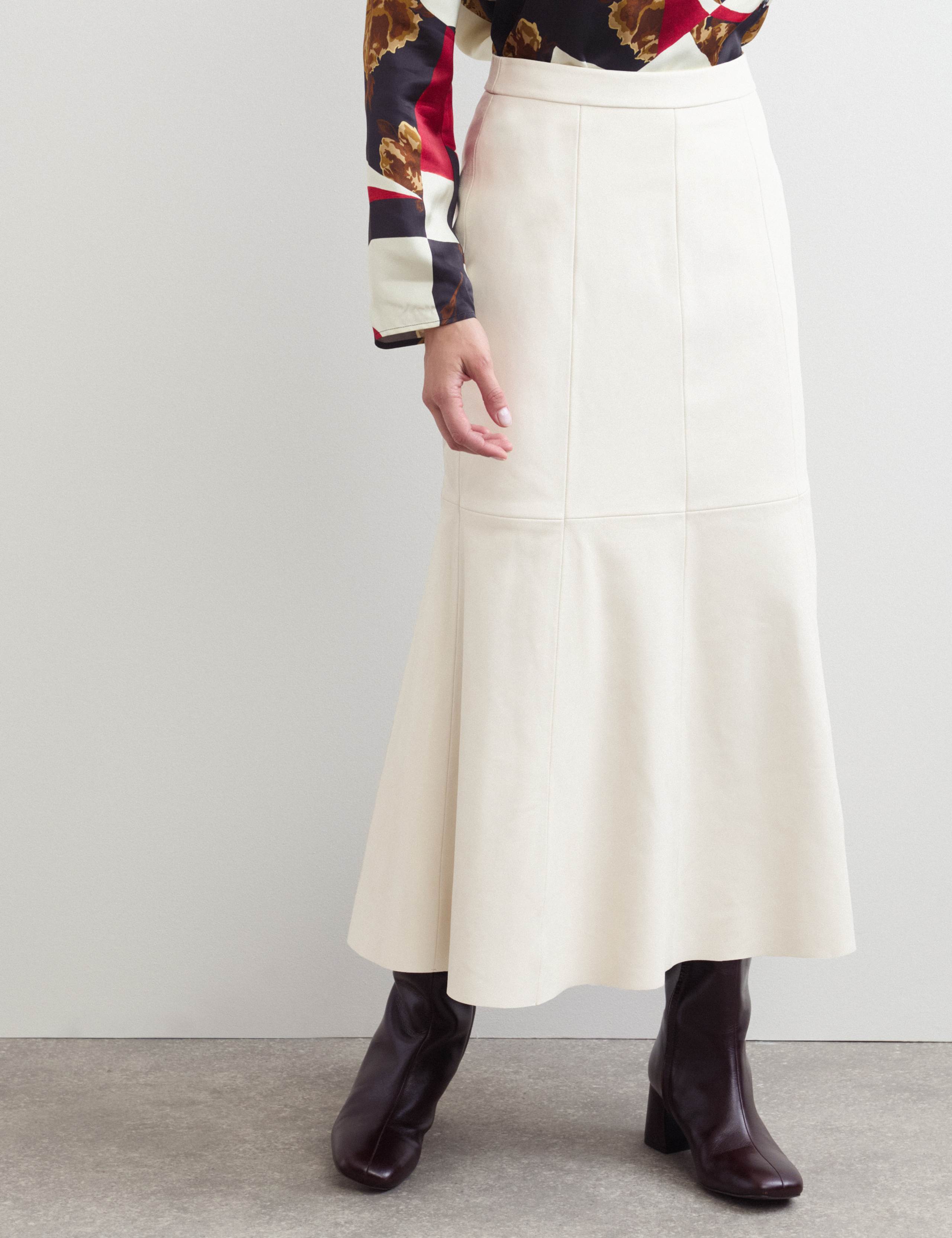 Leather Midi A-Line Skirt 4 of 6