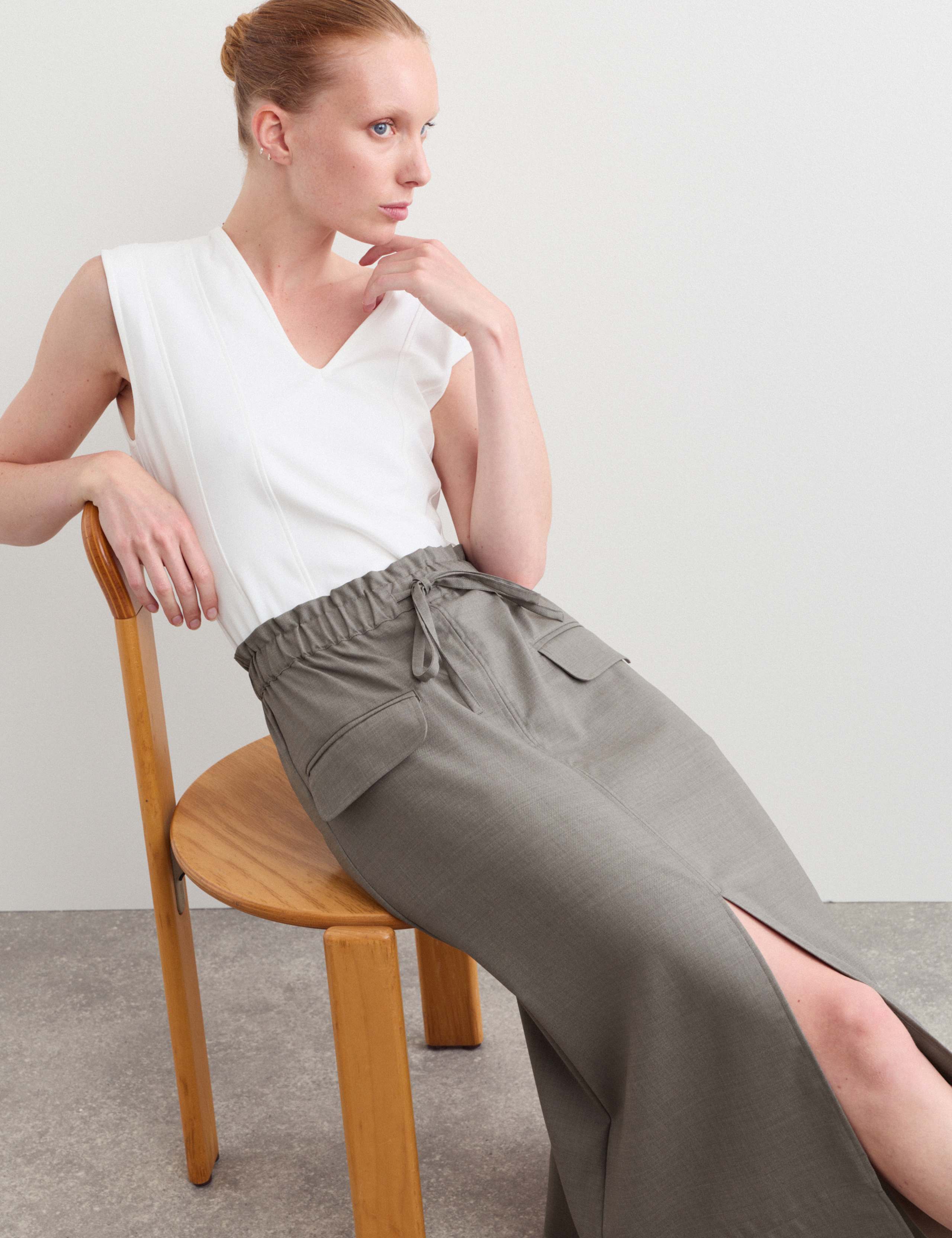 Wool Rich Midi Utility Skirt 5 of 7