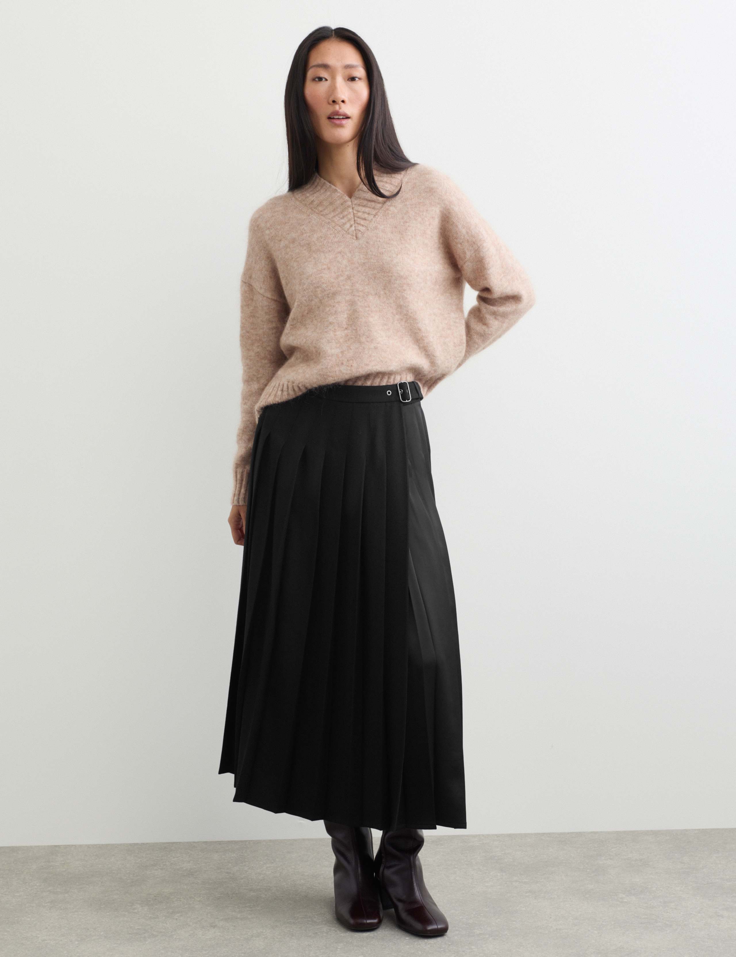 Pleated Wool Kilt Skirt 1 of 6