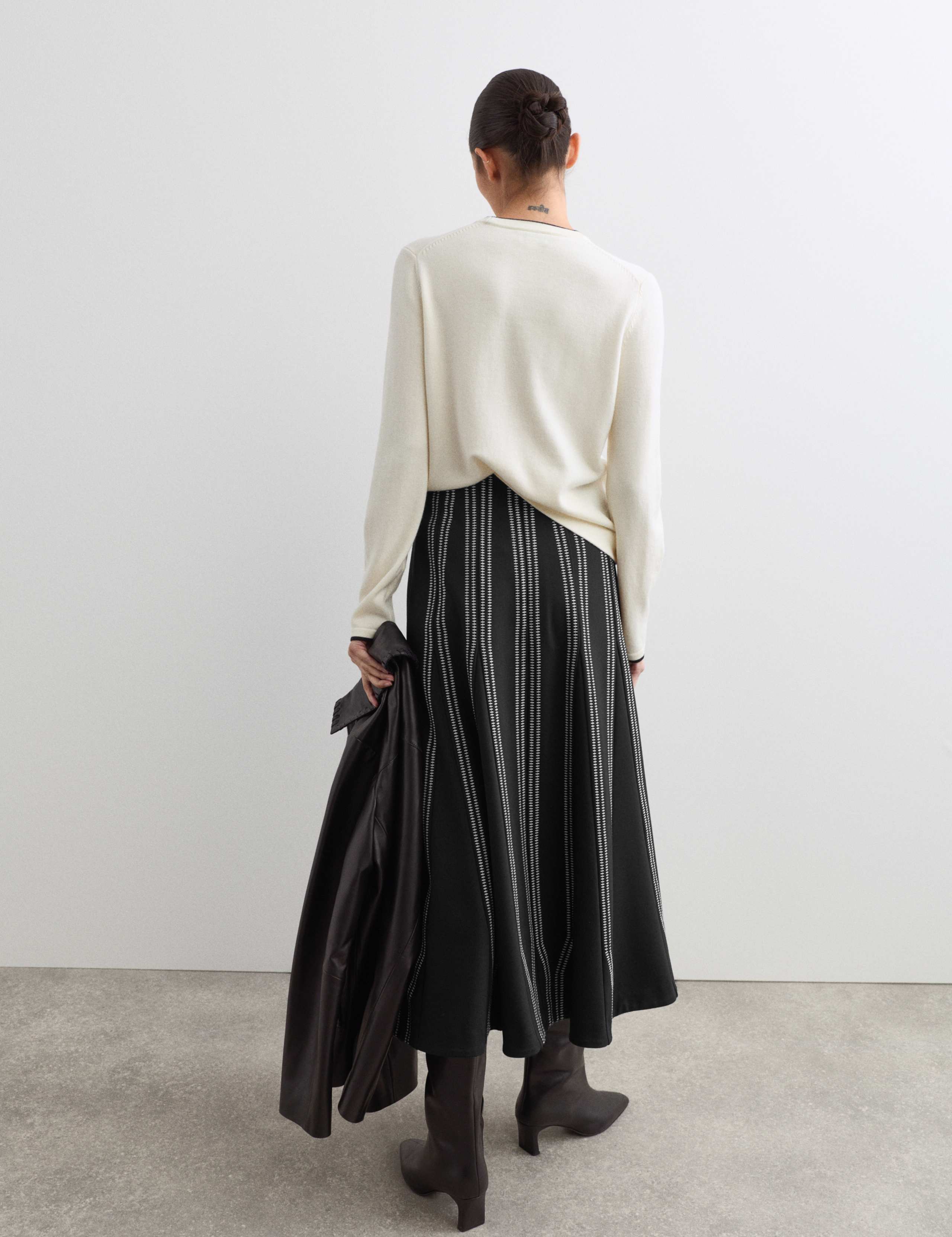 Jersey Embroidered Midi Circle Skirt 7 of 7