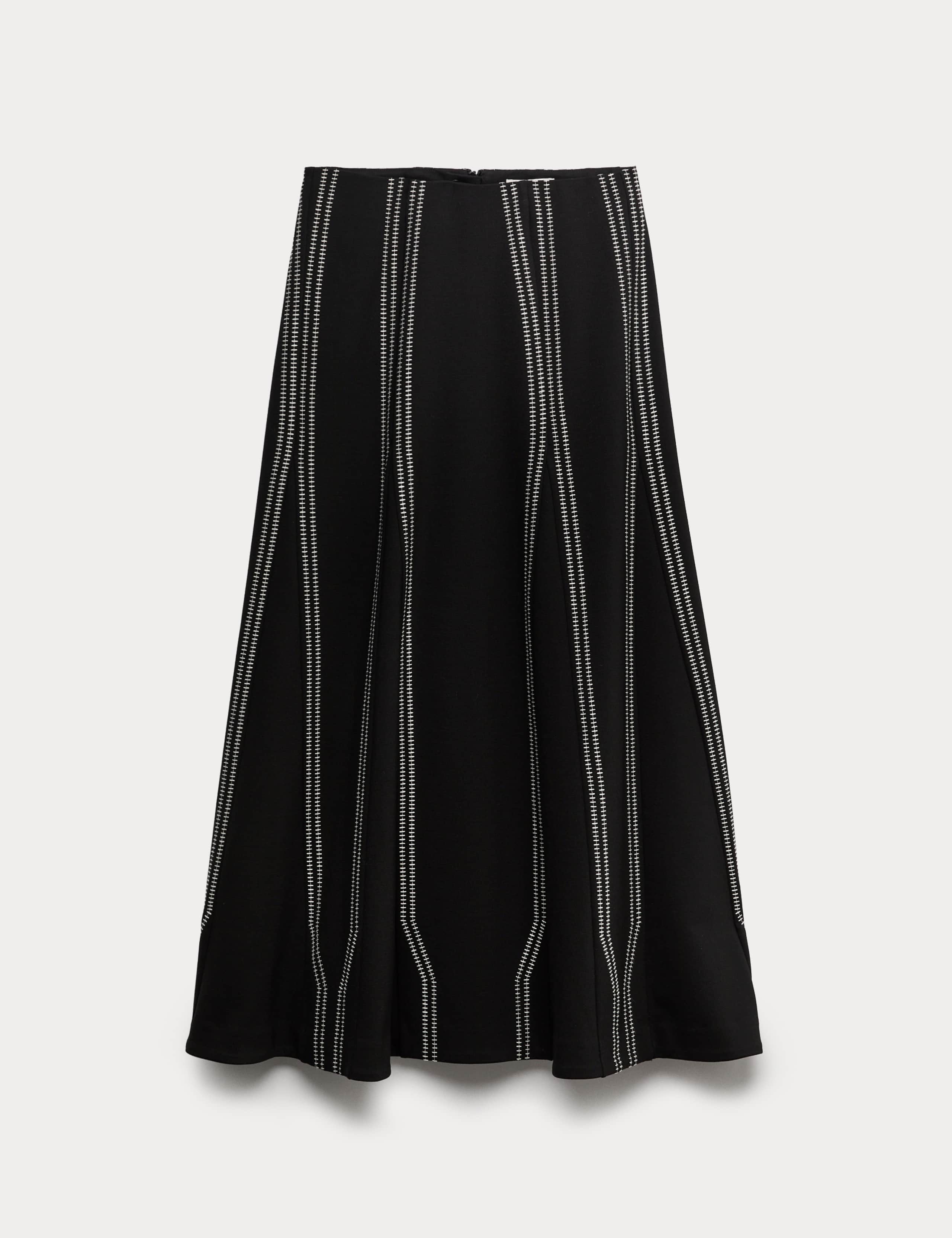 Jersey Embroidered Midi Circle Skirt 2 of 7