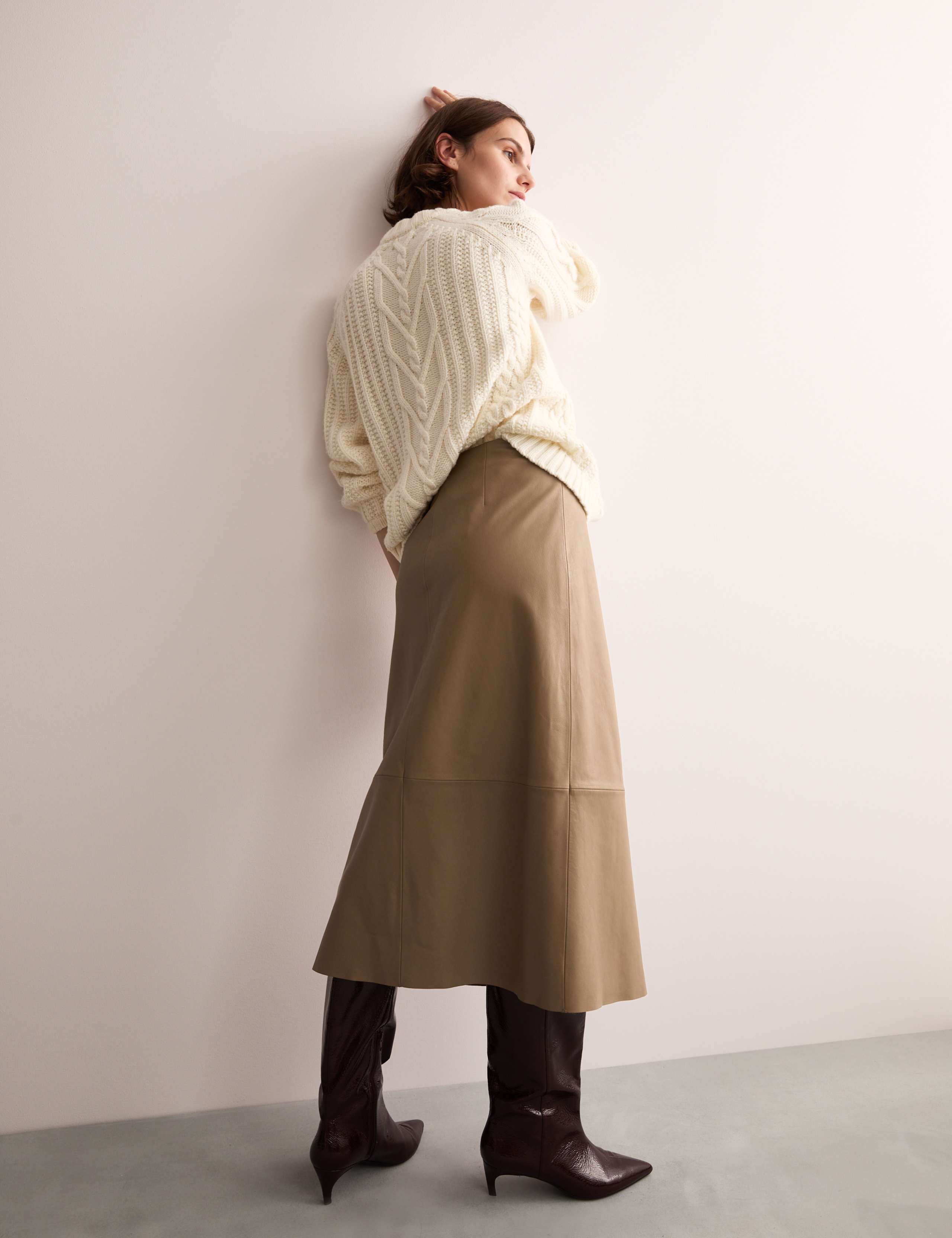 Leather Midi Wrap Skirt 5 of 7