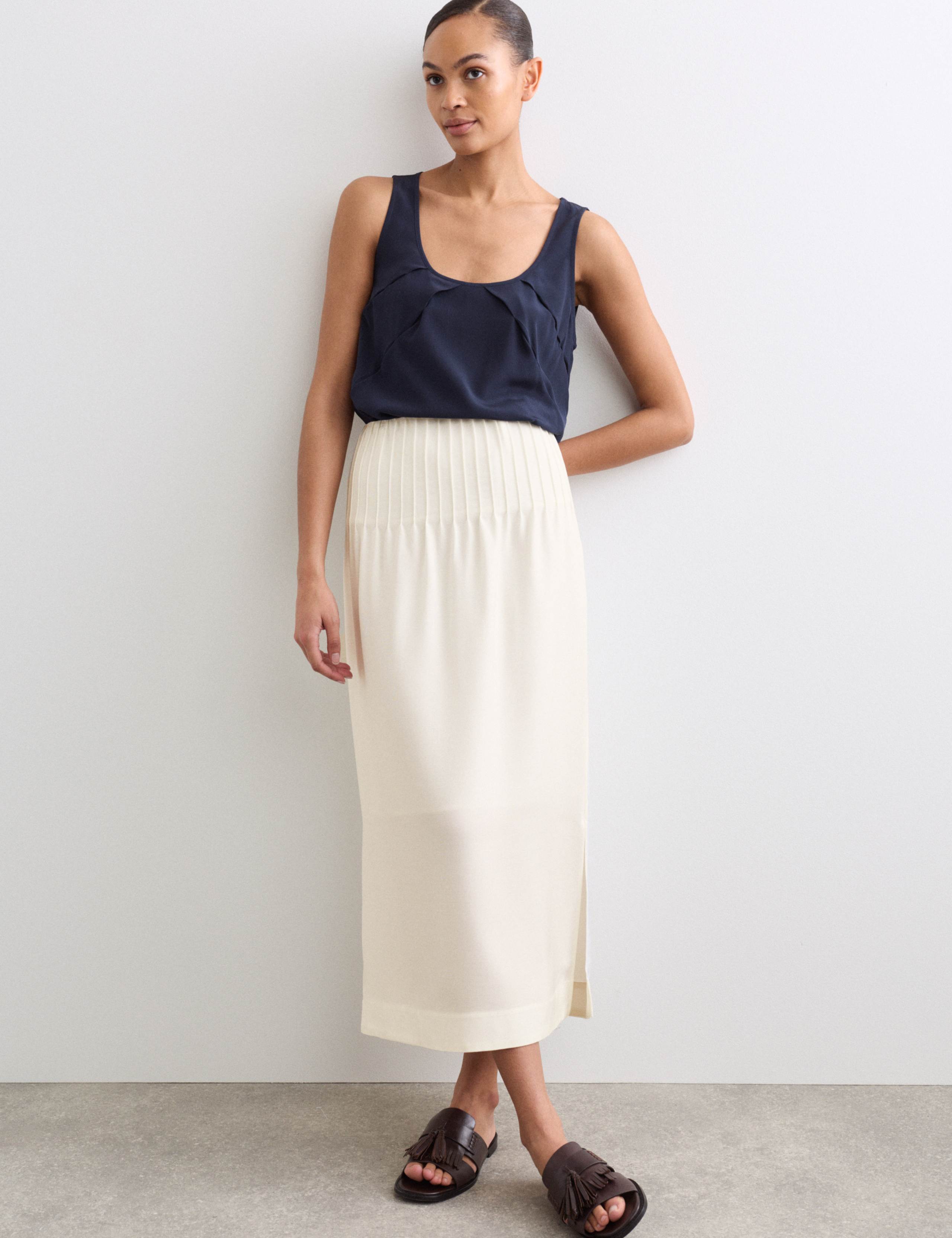Pleated Midi Straight Skirt 1 of 7