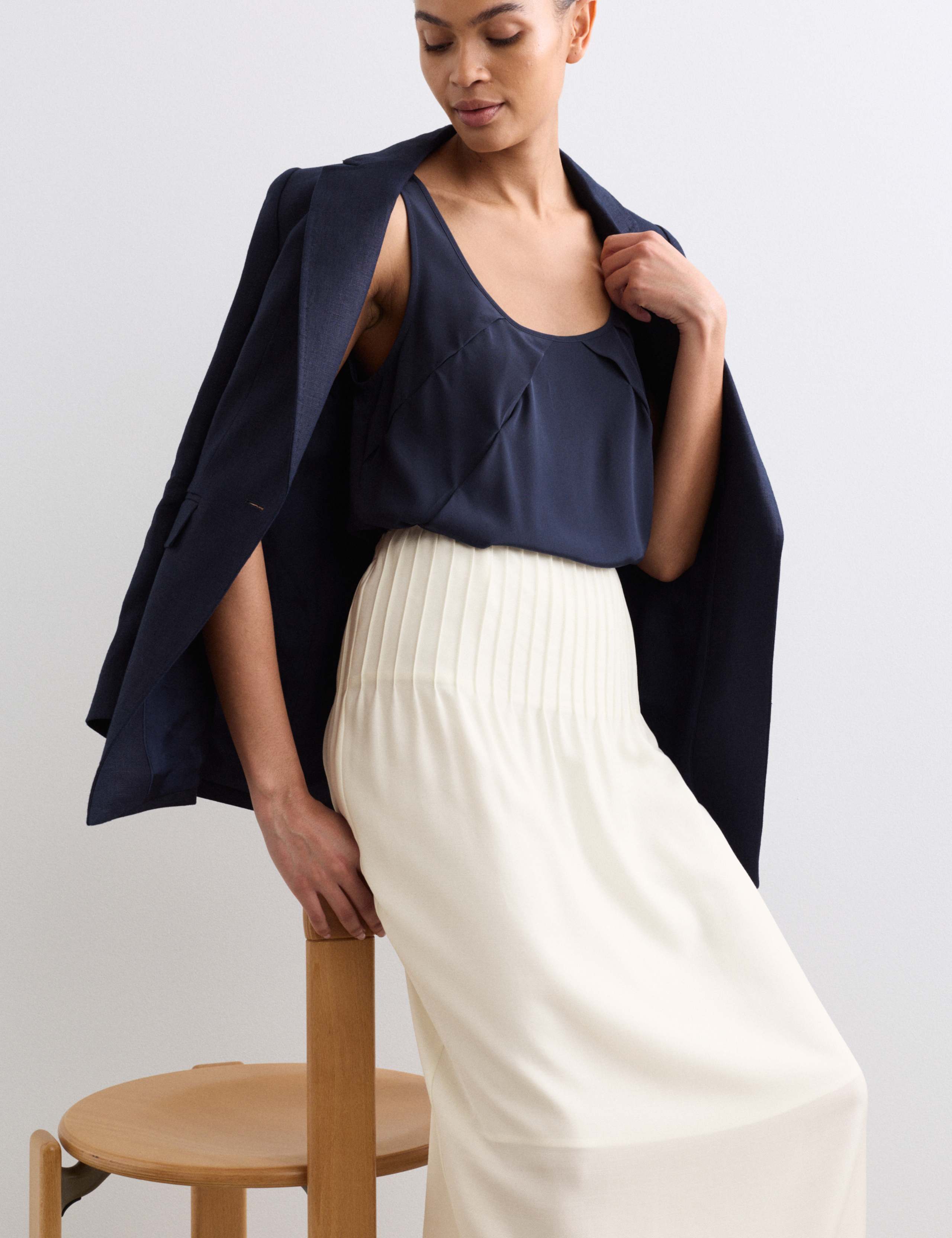 Pleated Midi Straight Skirt 5 of 7