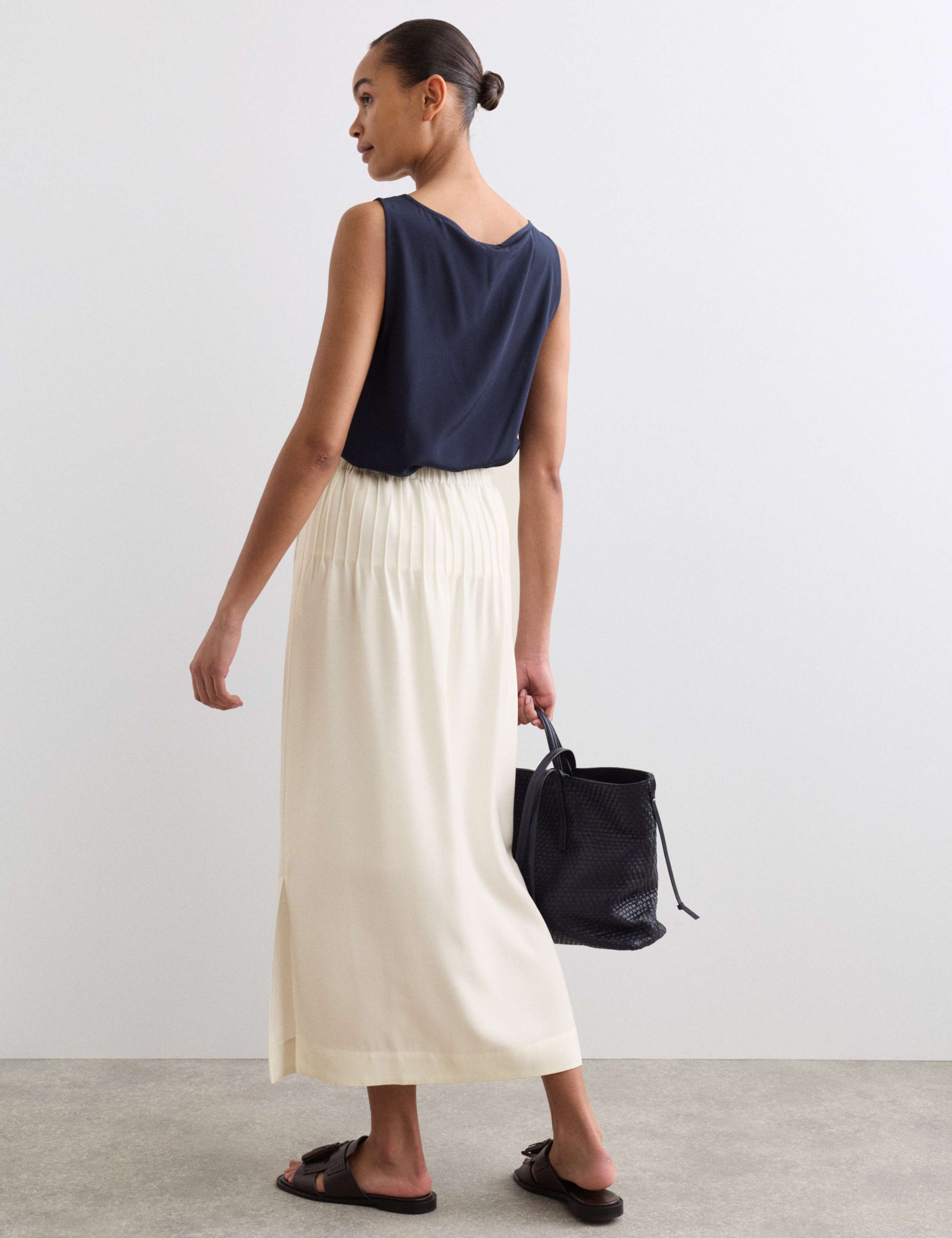 Pleated Midi Straight Skirt 7 of 7