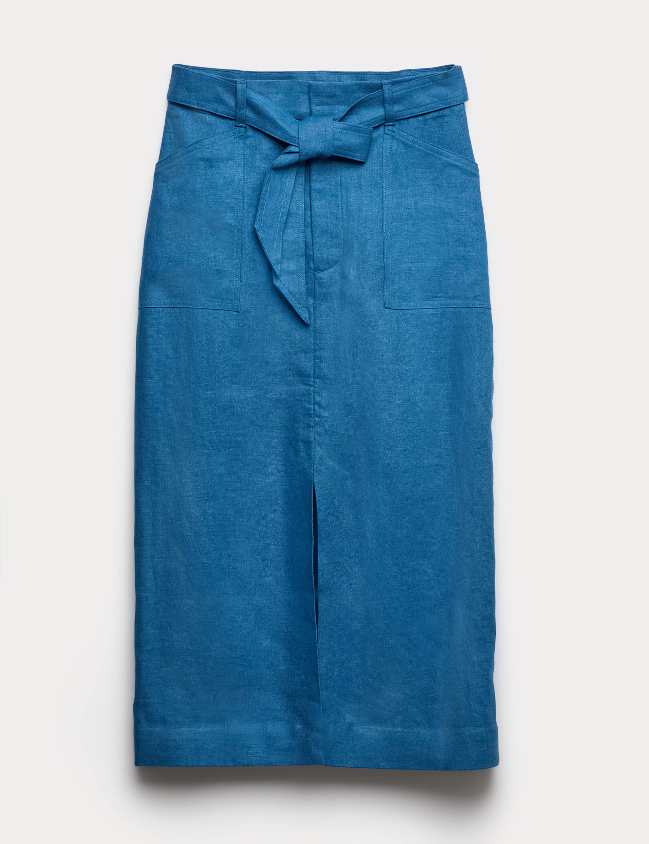 Linen Column Midi Skirt 2 of 7