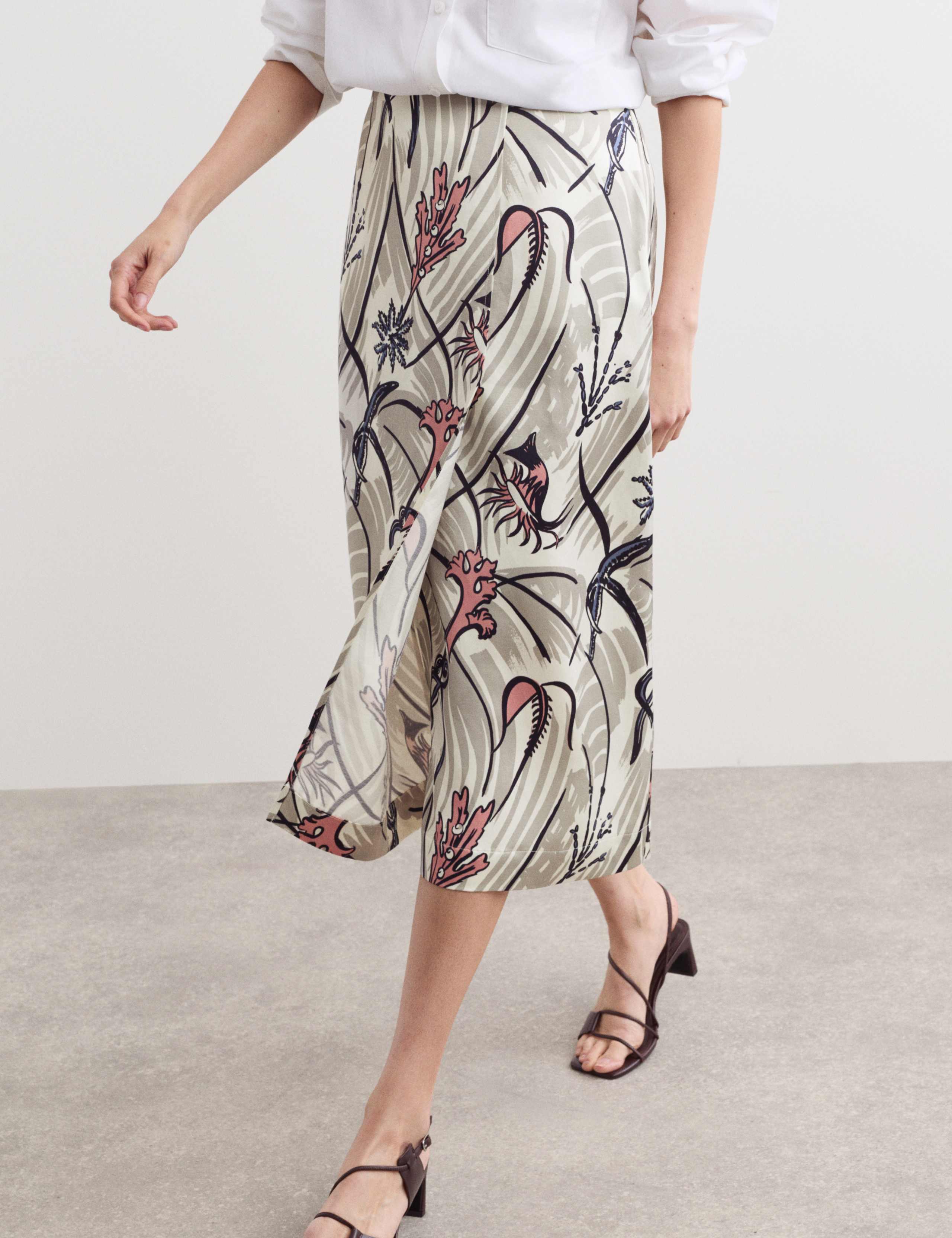 Floral Midi A-Line Skirt 3 of 7