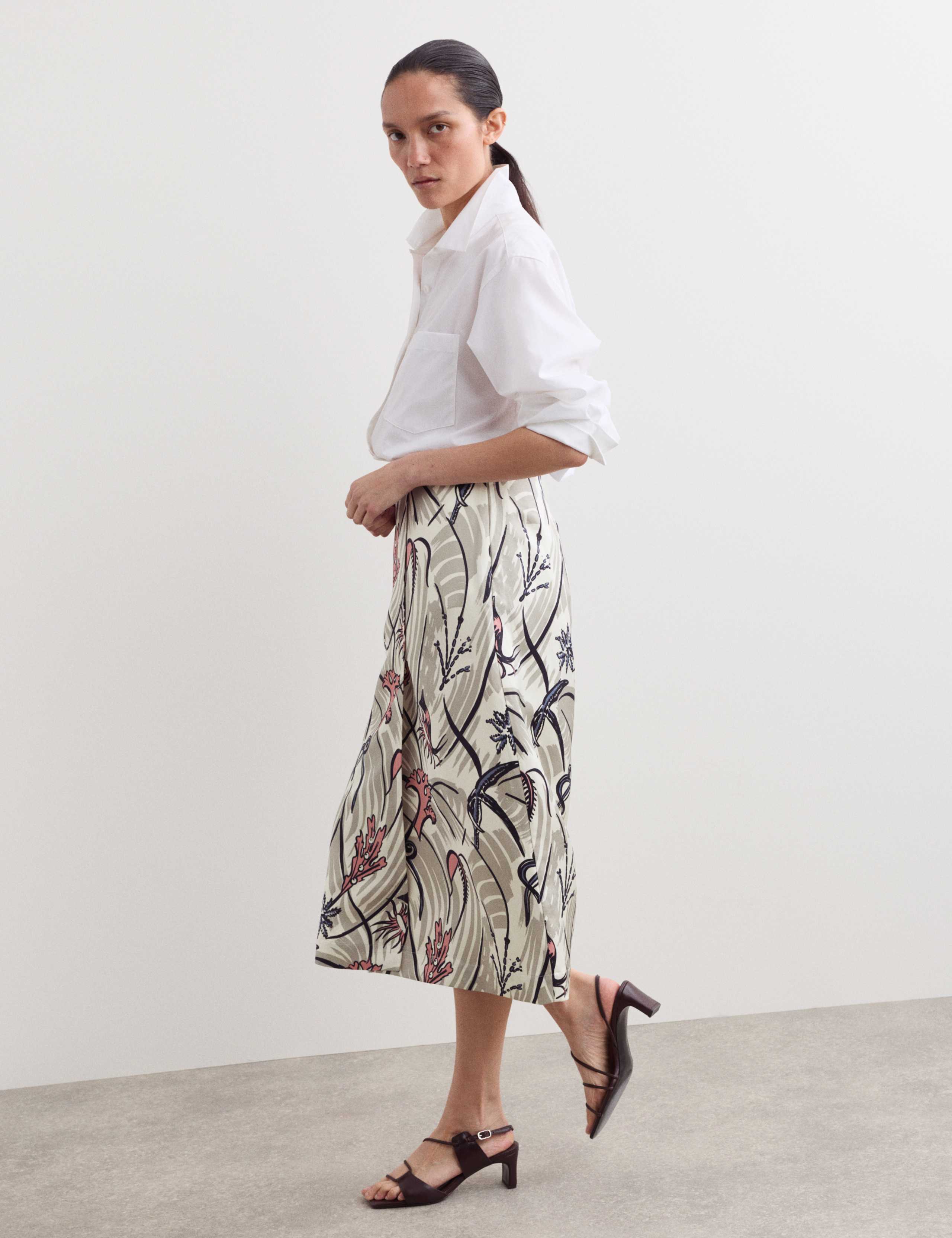 Floral Midi A-Line Skirt 5 of 7