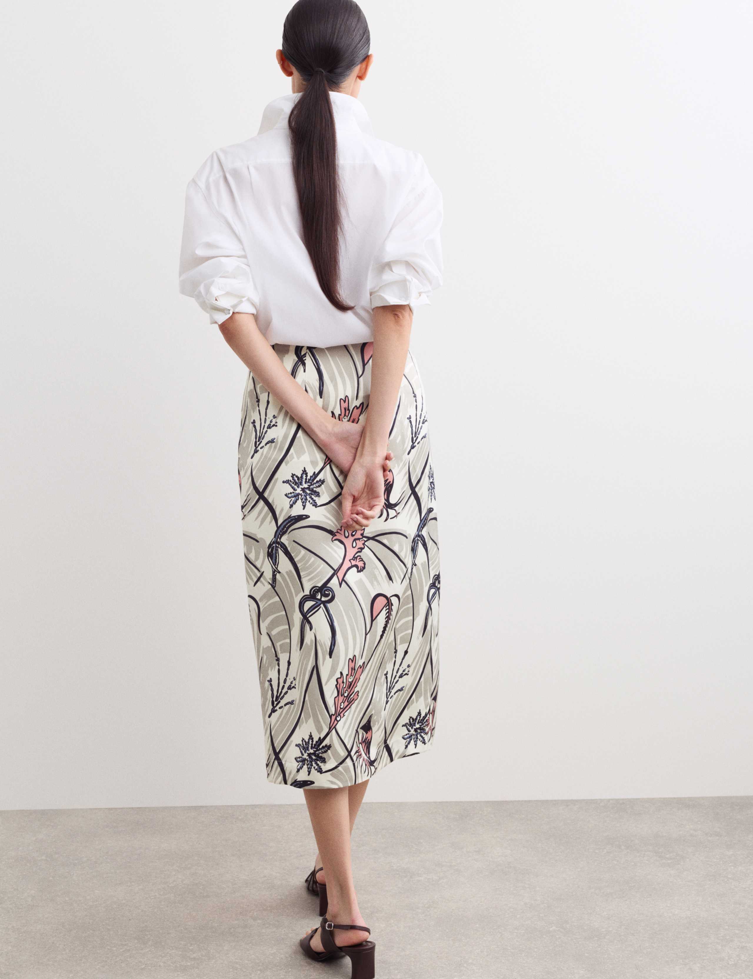 Floral Midi A-Line Skirt 6 of 7