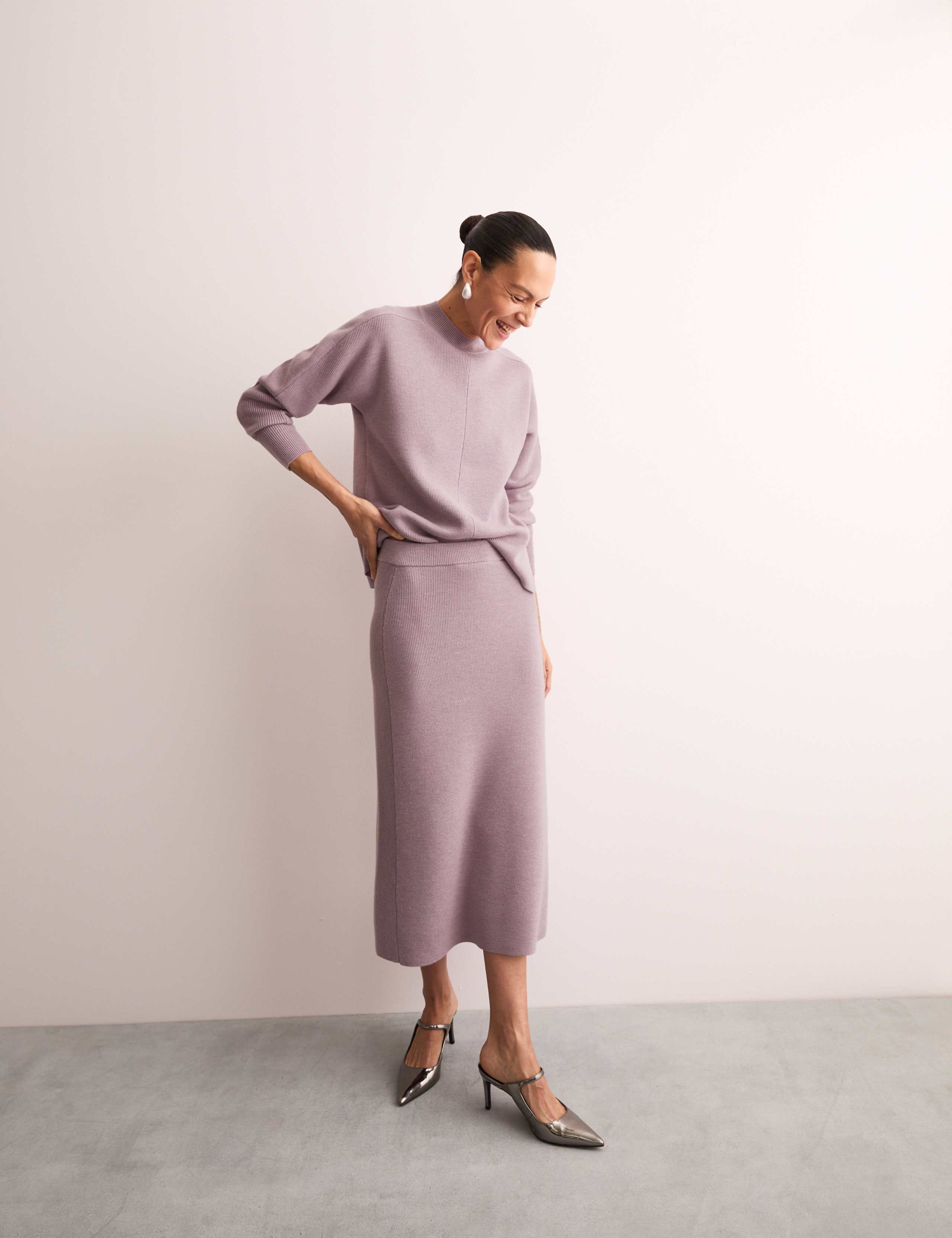 Pure Wool Knitted Midi Column Skirt 1 of 7